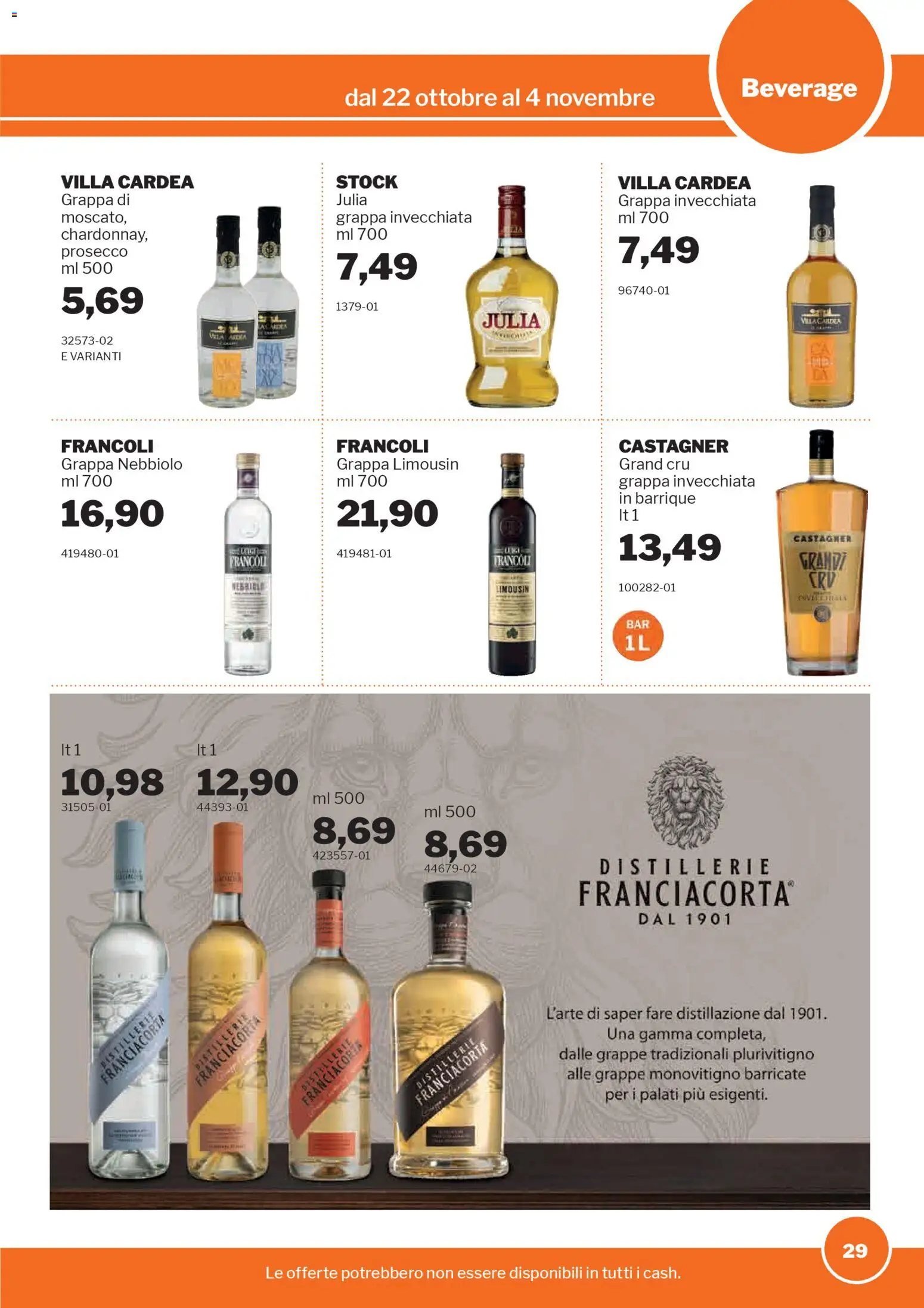 Volantino Sogegross del 22.10.2025 | Pagina: 29 | Prodotti: Prosecco, Grappa