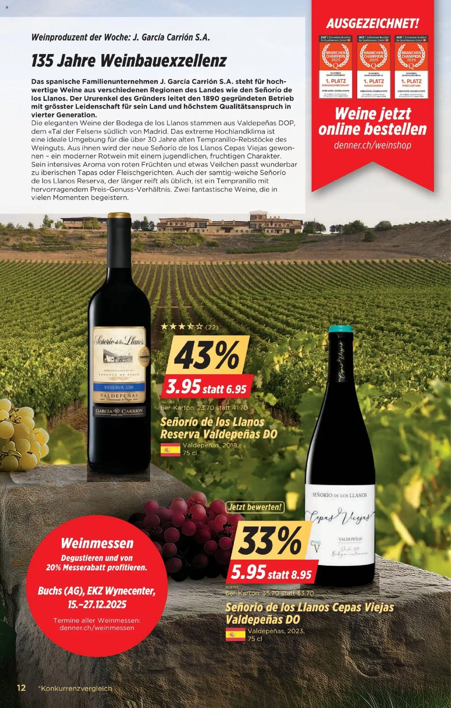 Denner Aktionen – gültig ab 23.12.2025 | Seite: 12 | Produkte: Rotwein