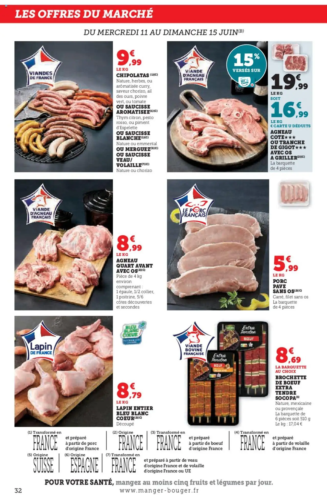  | Page: 32 | Produits: Volaille, Emmental, Saucisse, Viande
