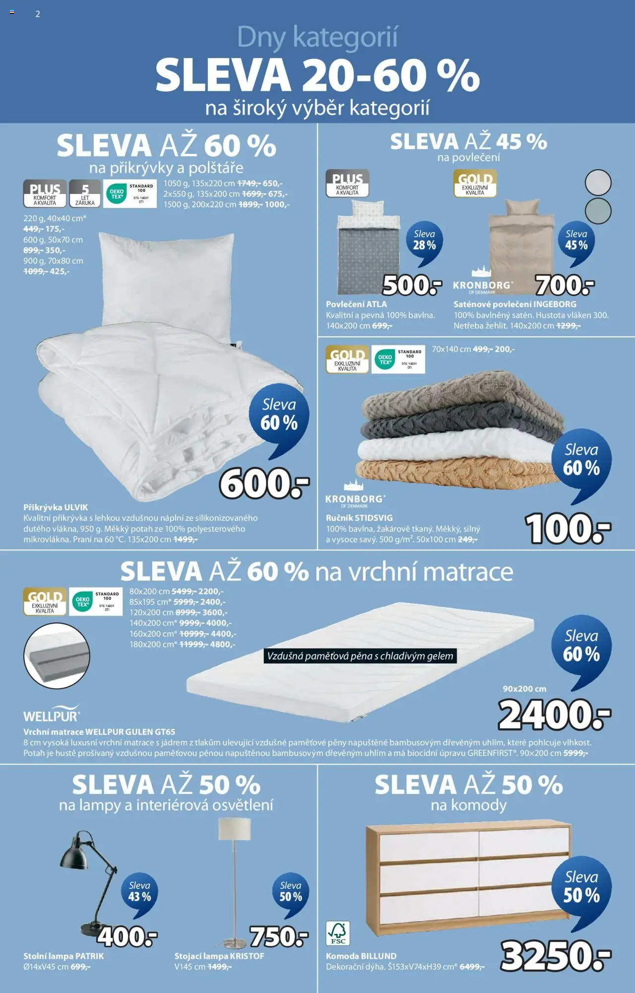 JYSK leták - Výprodej od 04.06.2025 | Strana: 2 | Produkty: Ručník, Komody, Povlečení, Matrace