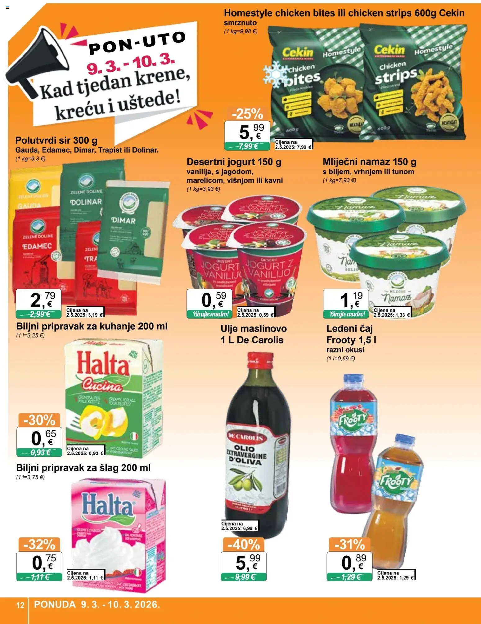 KTC katalog | vrijedi od 04.03.2026 | Stranica: 12 | Proizvodi: Gauda, Trapist, Jogurt, Šlag