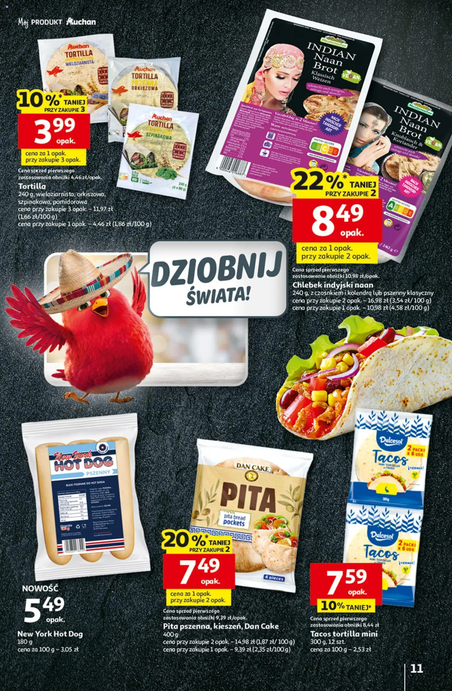 Auchan Gazetka - 30 Lat Hipermarket od 29.01.2026 | Strona: 11 | Produkty: Tortilla, Pita