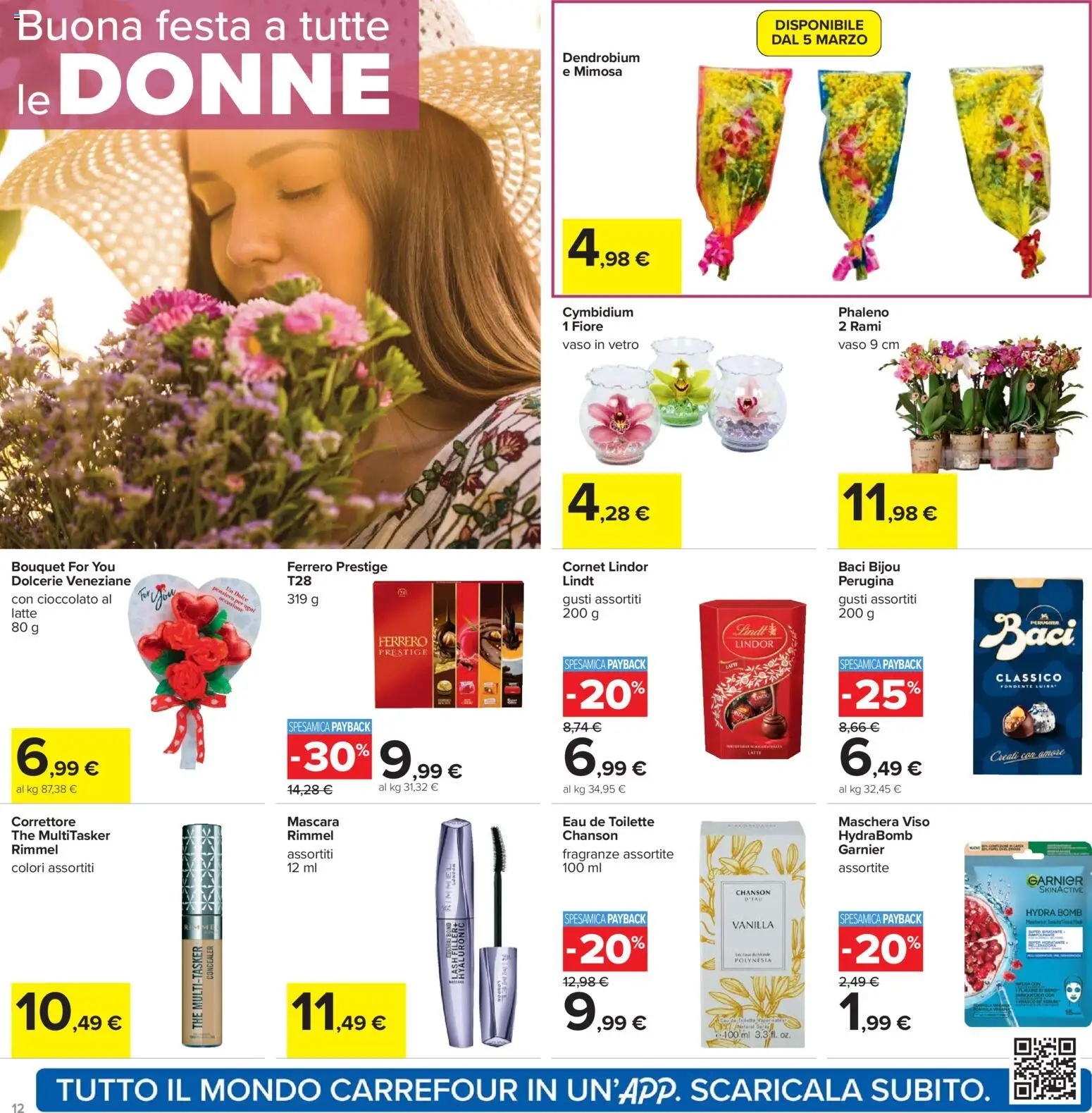 Volantino Carrefour del 02.03.2026 | Pagina: 12 | Prodotti: Maschera viso, Latte, The, Vaso