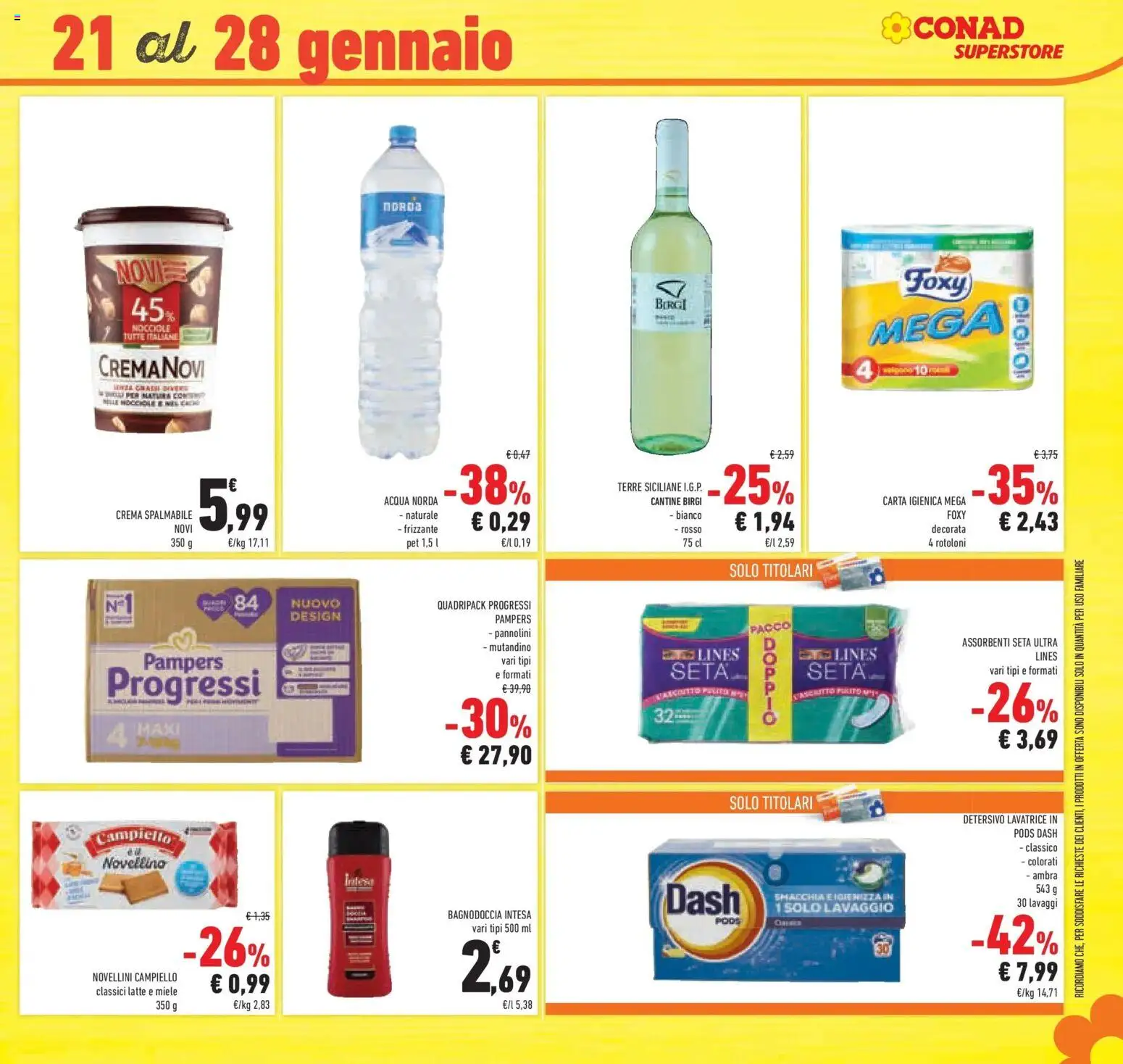 Volantino Conad del 14.01.2026 | Pagina: 33 | Prodotti: Crema, Tè, Acqua, Lavatrice