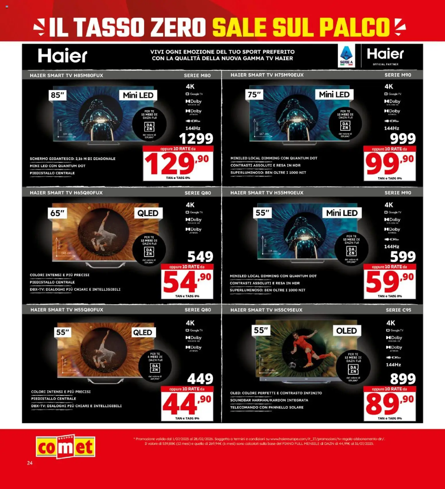 Volantino Comet del 19.02.2026 | Pagina: 24 | Prodotti: Schermo, Telecomando, Tè, smart TV