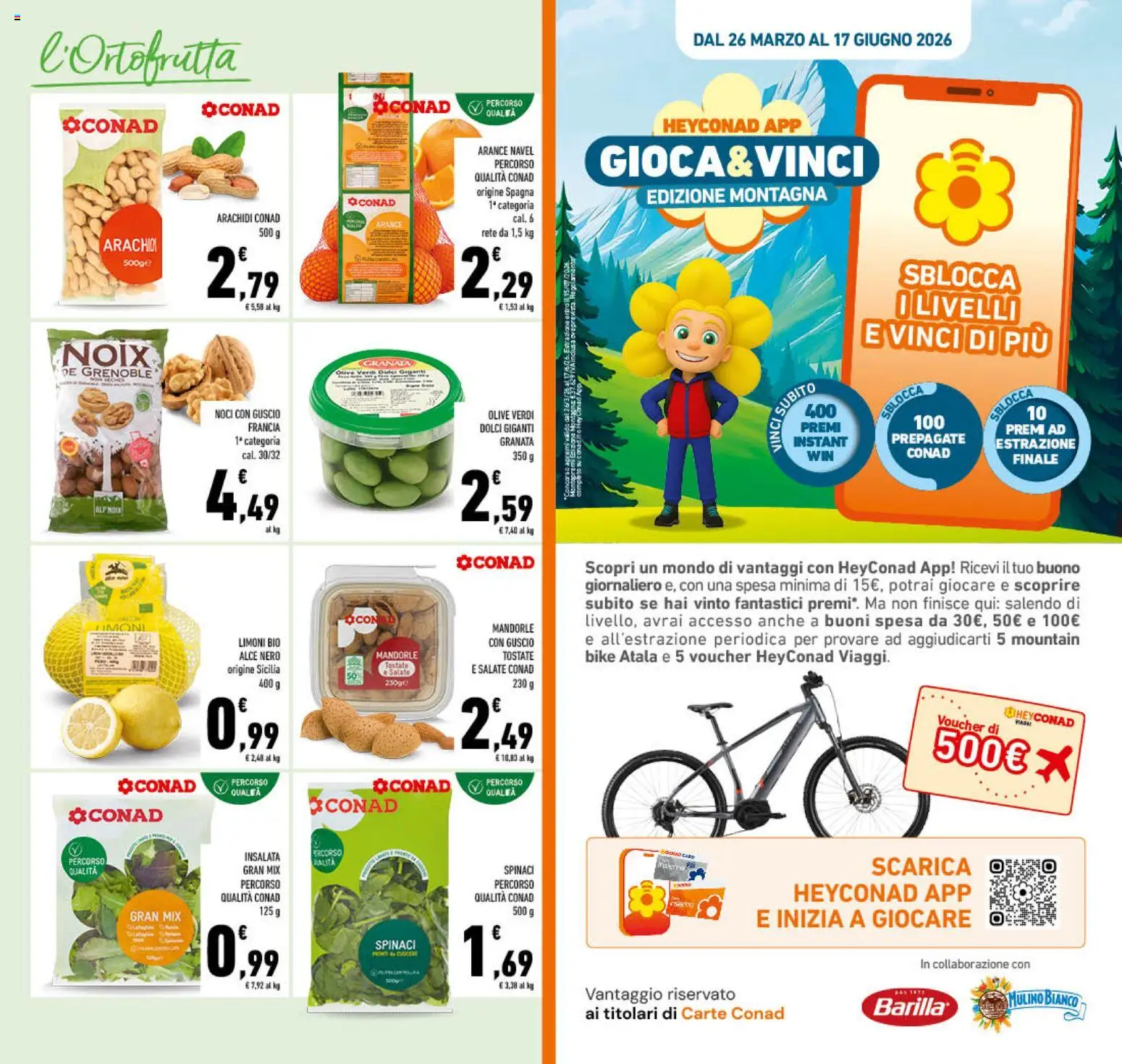 Volantino Conad del 25.03.2026 | Pagina: 15 | Prodotti: Insalata, Olive, Noci, Mandorle
