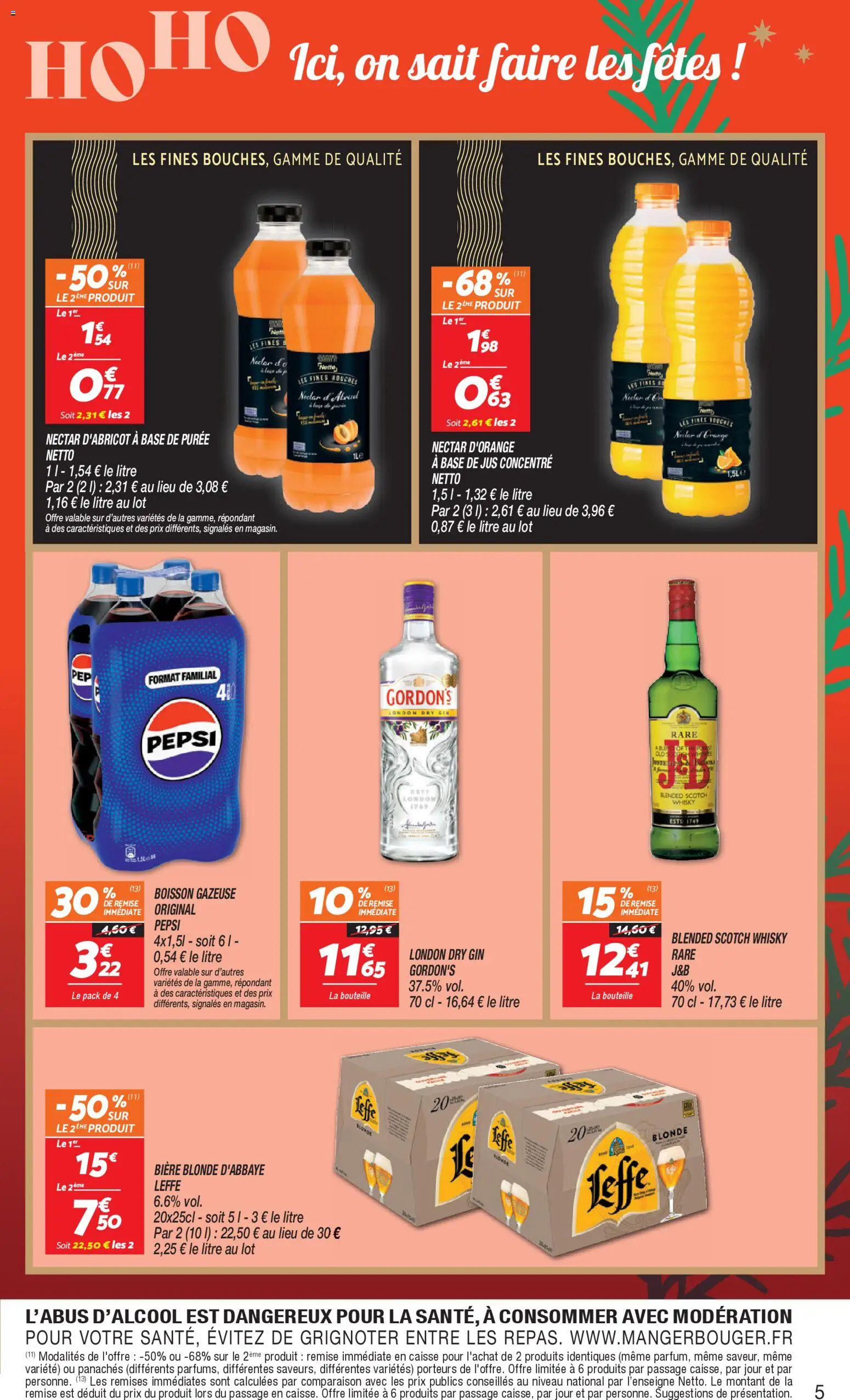 {H1} | Page: 5 | Produits: Base, Bière blonde, Bière Blonde D'Abbaye Leffe, Jus