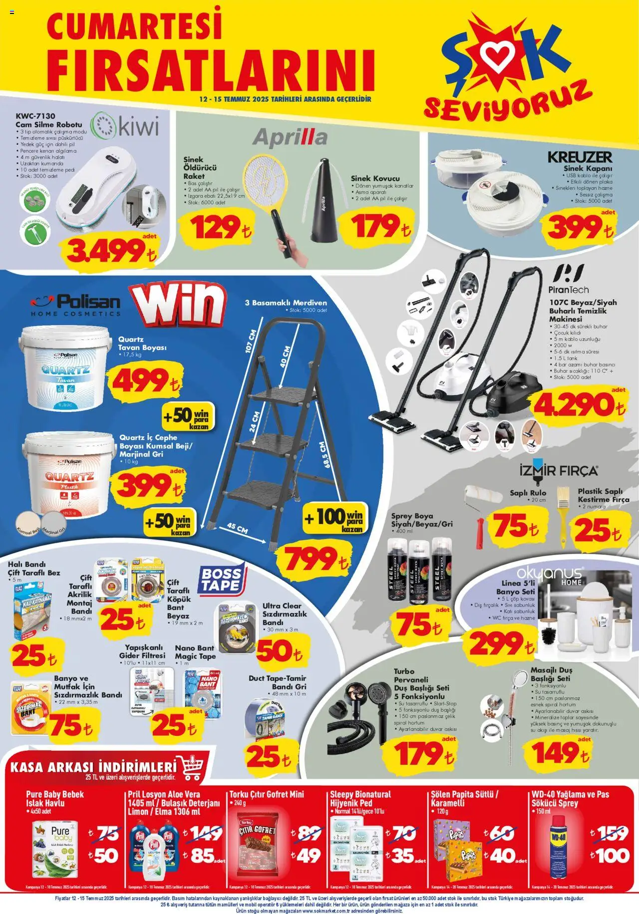 Şok Market Hafta sonu fırsatları - 12.07.2025 tarihinden itibaren geçerlidir | Sayfa: 1 | Ürünler: Banyo, Gofret, Elma, Izgara