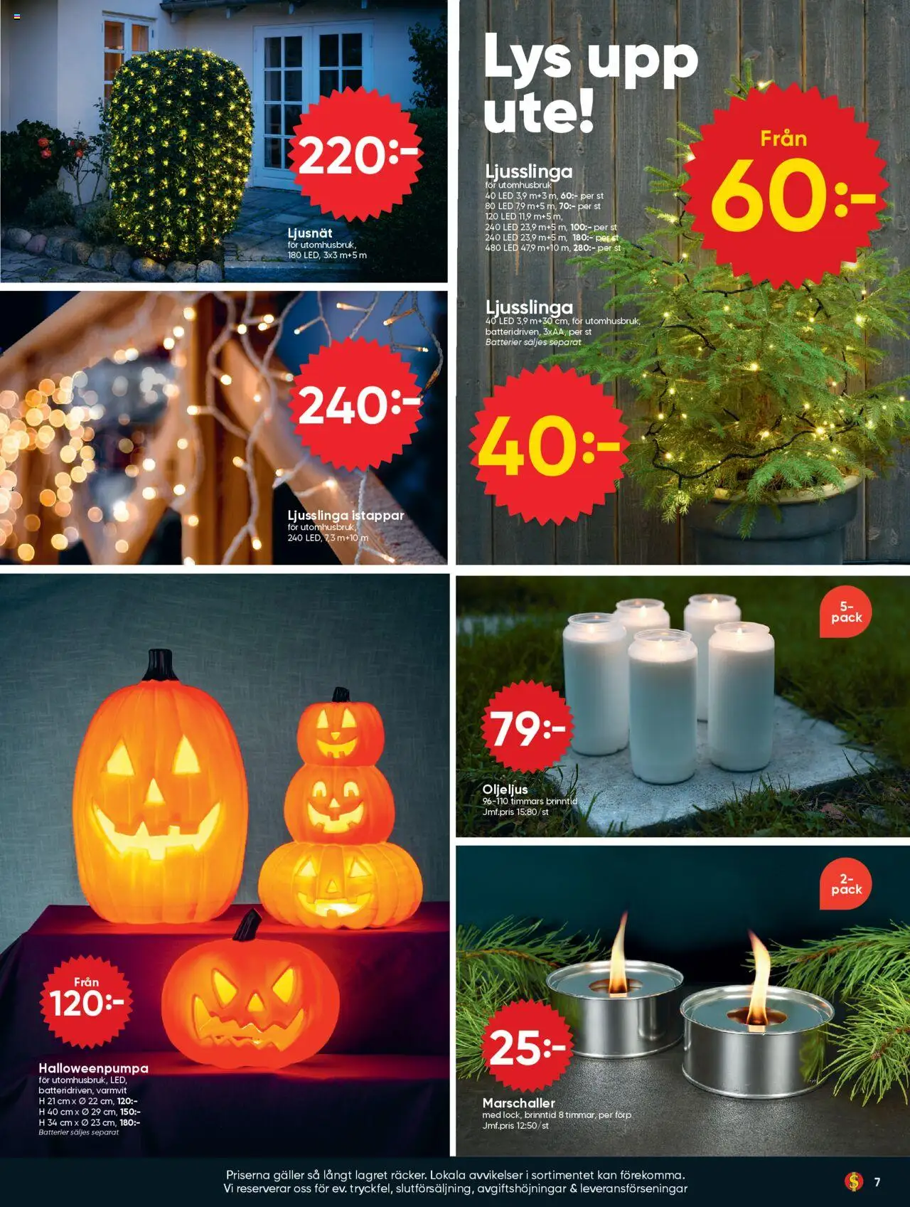 Dollar Store reklamblad aktuell från 06.10.2025 | Sida: 7 | Produkter: Batterier, Galler, Ljusslinga