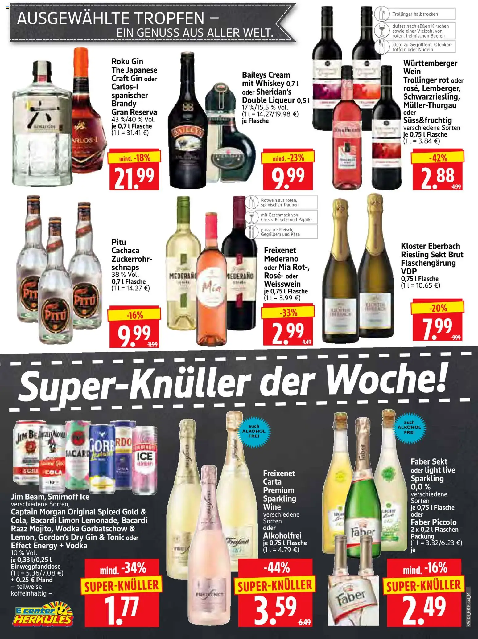 HERKULES Prospekt 	 – gültig ab 29.12.2025 | Seite: 14 | Produkte: Käse, Freixenet, Weißwein, Gin