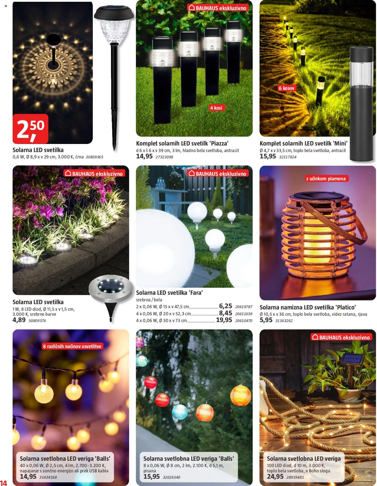 Novi Bauhaus katalog ponudbe – veljaven od 29.04.2026 | Stran: 14 | Izdelki: Led svetilka, Usb, Svetilka