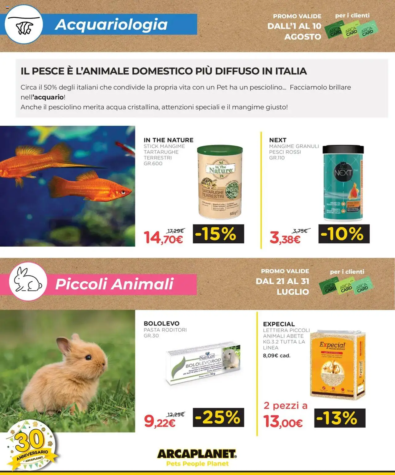 Volantino Arcaplanet del 01.08.2025 | Pagina: 36 | Prodotti: Pesce, Il pesce, Acqua, The