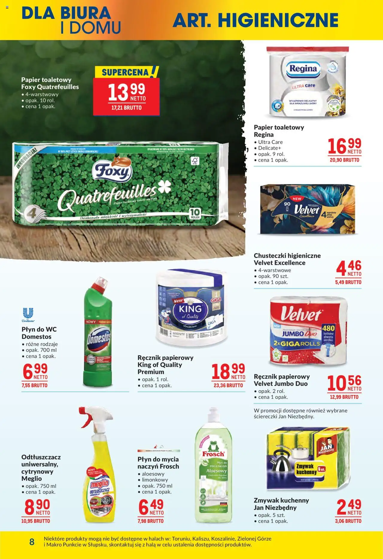 Makro Gazetka od 16.09.2025 | Strona: 8 | Produkty: Meglio, Papier toaletowy, Płyn do WC Domestos, Ręcznik papierowy