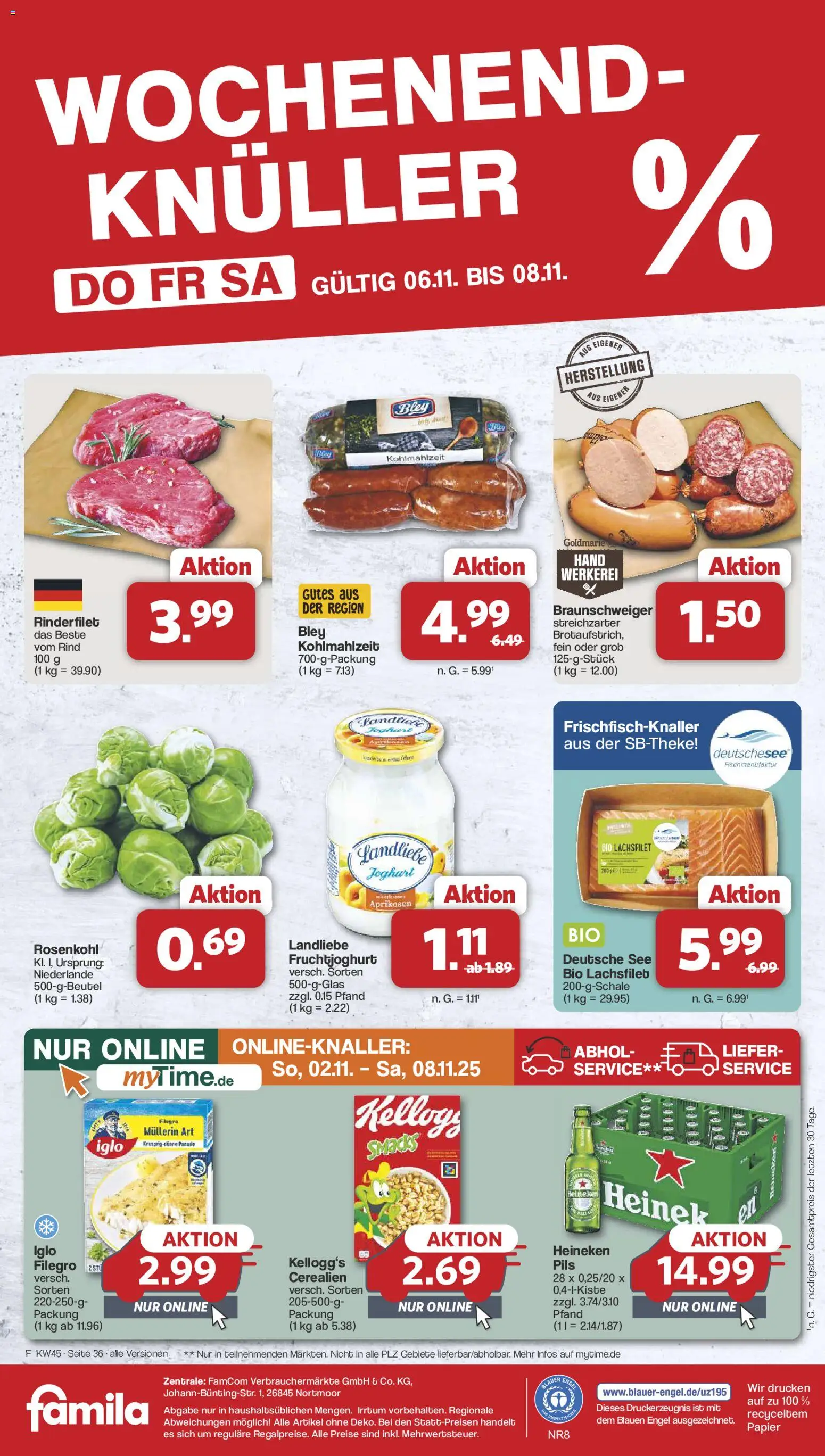 Famila Nordwest - Black Friday – gültig ab 03.11.2025 | Seite: 38 | Produkte: Rinderfilet, Iglo, Fruchtjoghurt, Heineken