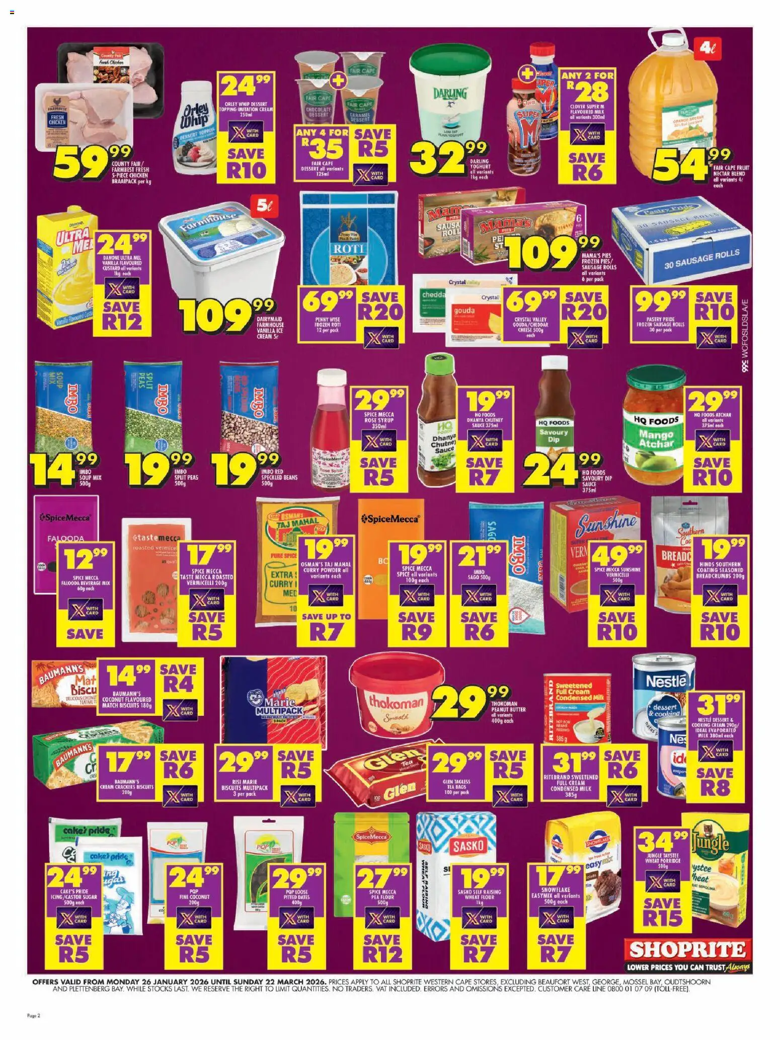 New Shoprite catalogue – valid from 26.01.2026 | Page: 2 | Products: Dates, Flour, Biscuits, Syrup