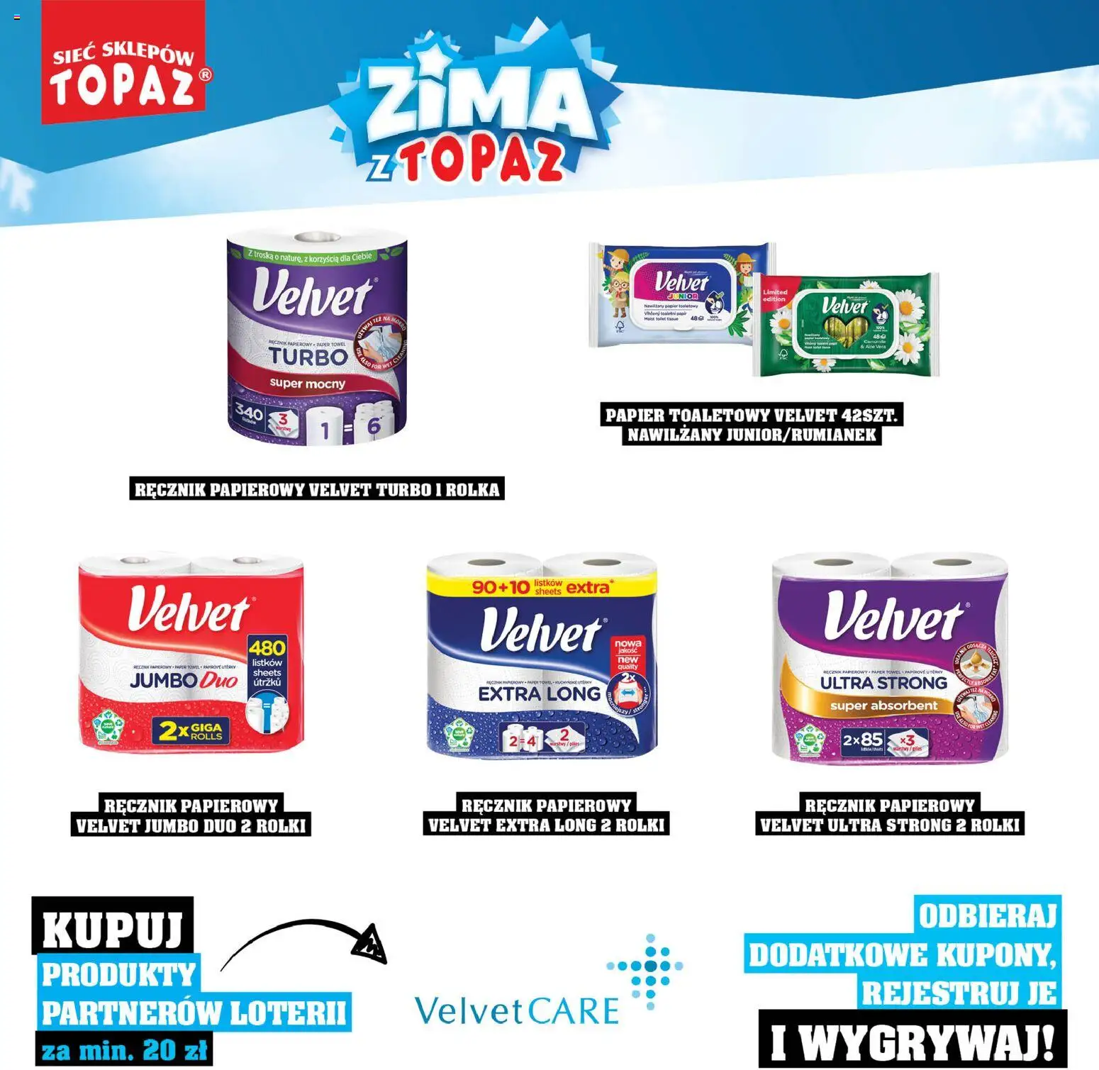 Topaz Gazetka - Katalog Produktów Objętych Loterią od 01.12.2025 | Strona: 92 | Produkty: Papier toaletowy, Rolki, Ręcznik papierowy