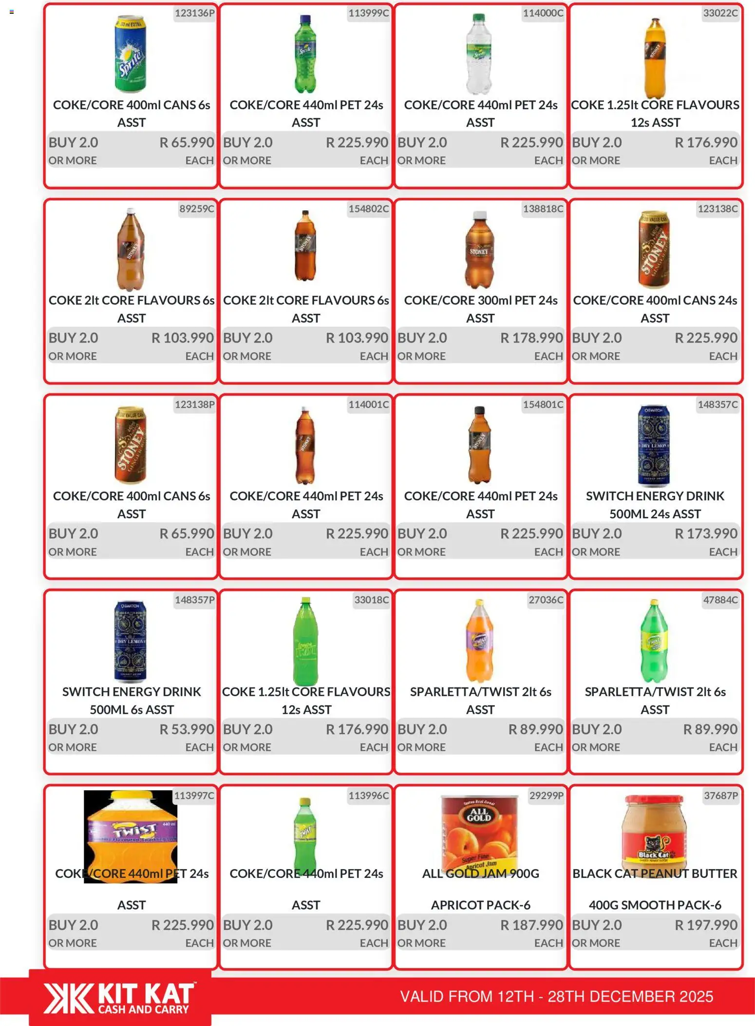 New KIT KAT Cash & Carry catalogue – valid from 12.12.2025 | Page: 7 | Products: Jam, Coke, Butter, Peanut butter