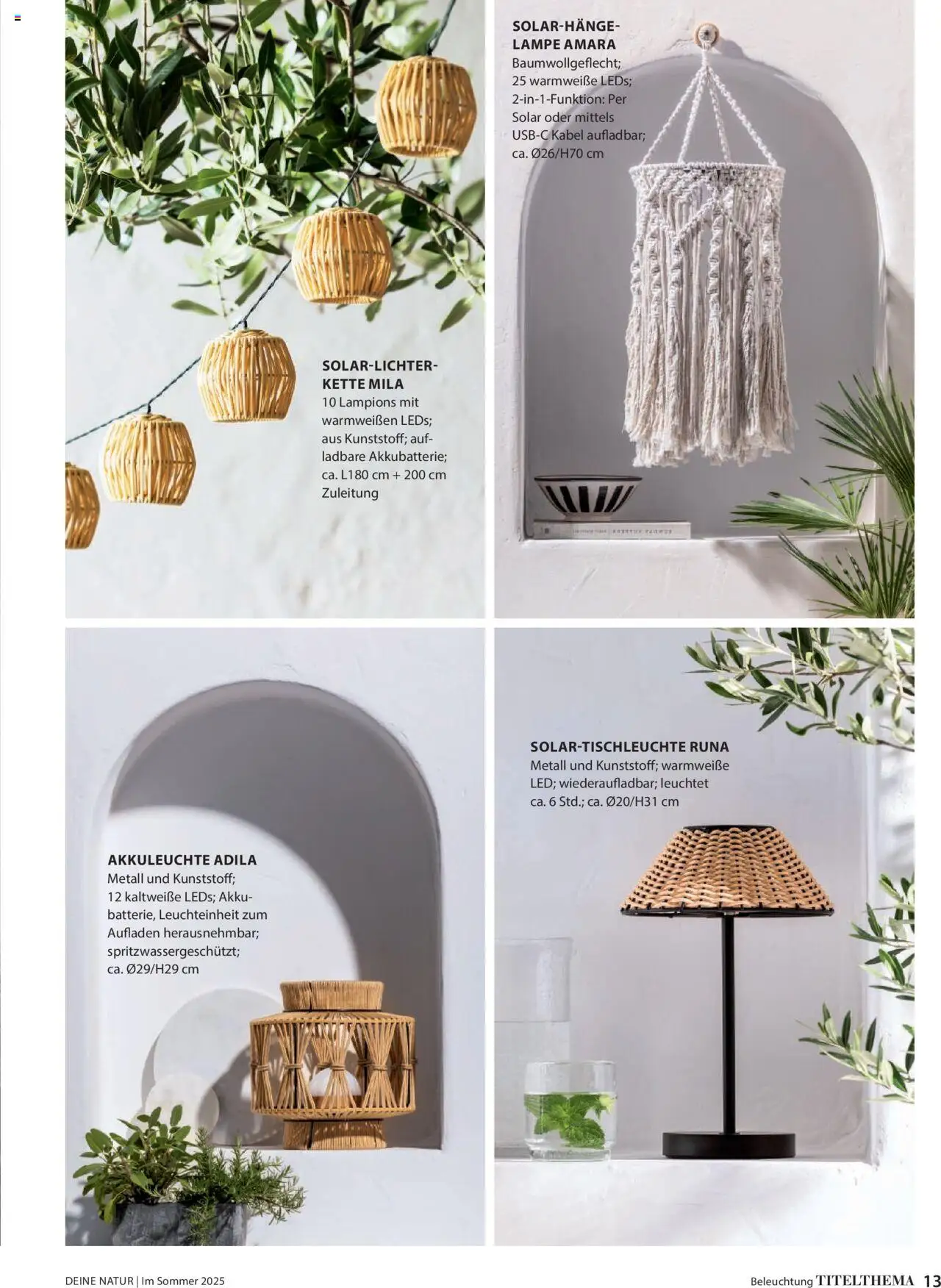 Dehner Prospekt - Deine Natur – gültig ab 23.04.2025 | Seite: 13 | Produkte: Kabel, String, Lampe