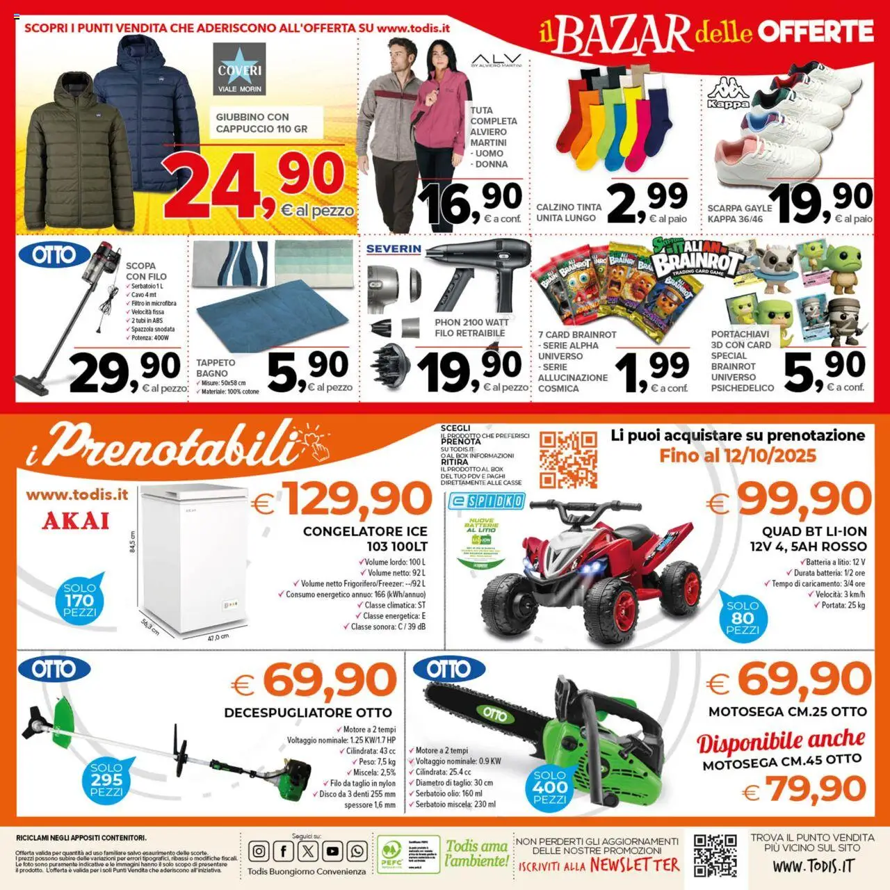 Volantino Todis del 02.10.2025 | Pagina: 24 | Prodotti: Cappuccio, Scopa, Bagno, Batterie