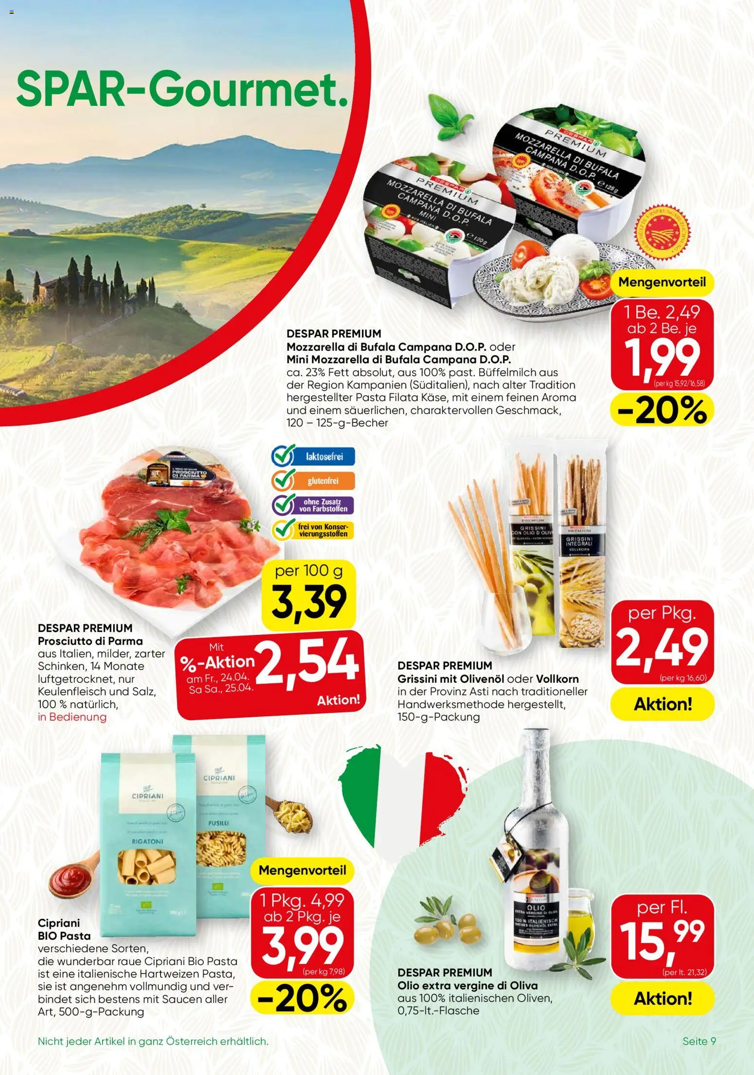 SPAR Gourmet Flugblatt gültig ab 23.04.2026 | Seite: 9 | Produkte: Pasta