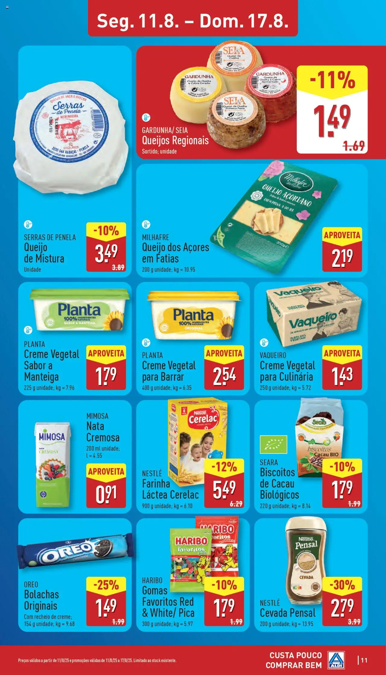 Aldi folheto │ válido de 11.08.2025 | Página: 11 | Produtos: Pimenta, Queijo, Nestlé, Creme