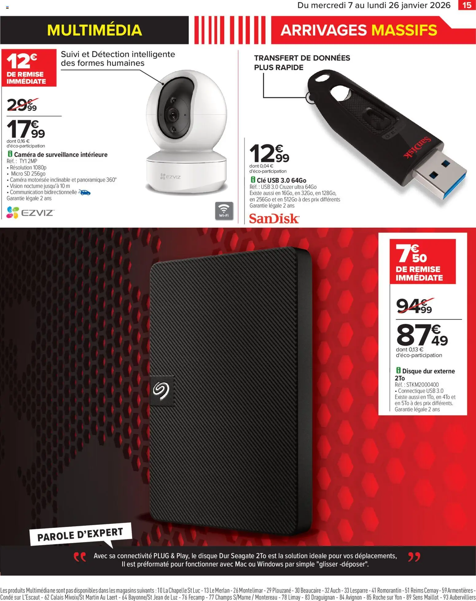 {H1} | Page: 17 | Produits: Disque dur, USB, clé USB, Caméra