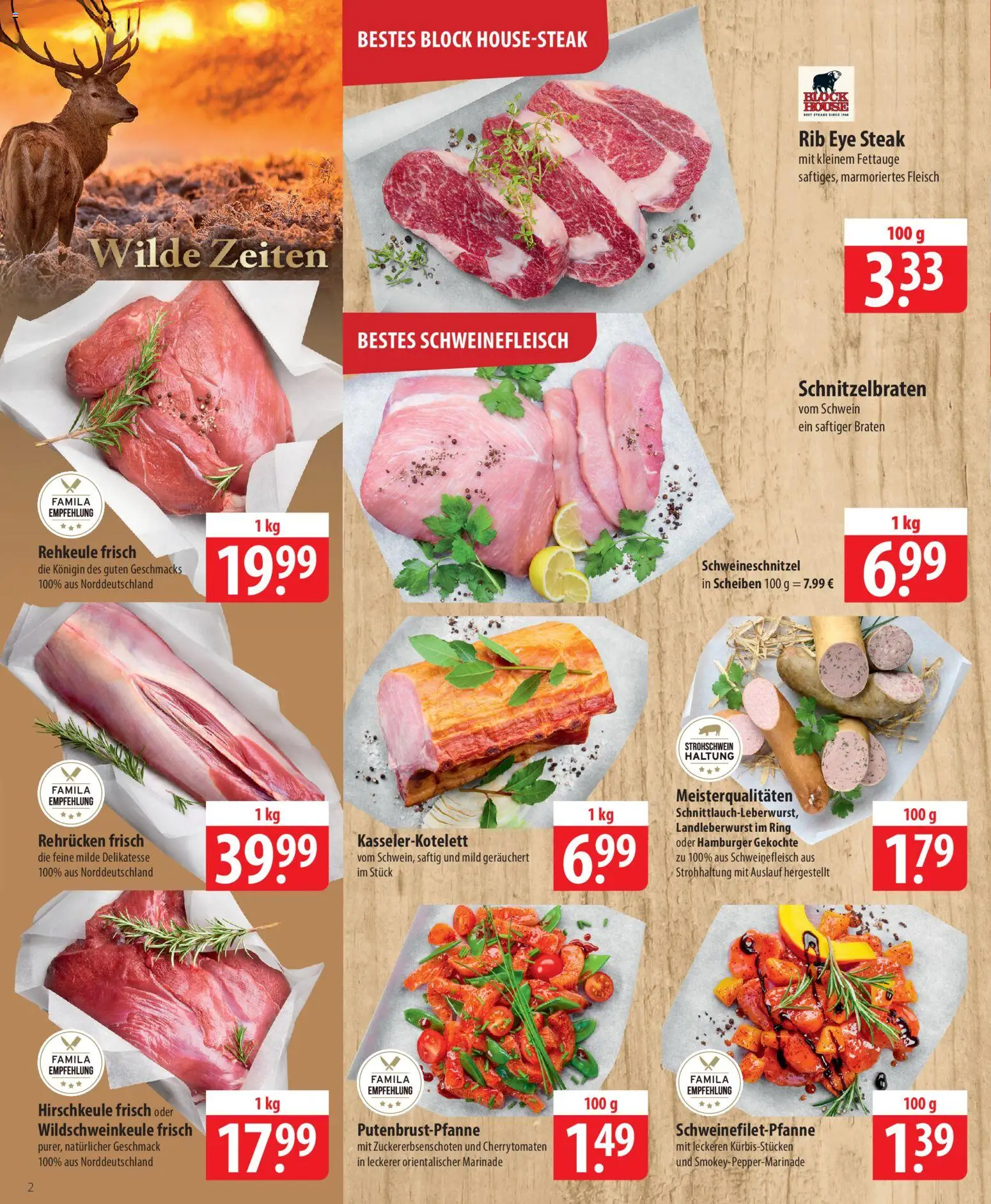 Famila Prospekt 	 – gültig ab 01.12.2025 | Seite: 2 | Produkte: Schweinefleisch, Steak, Fleisch