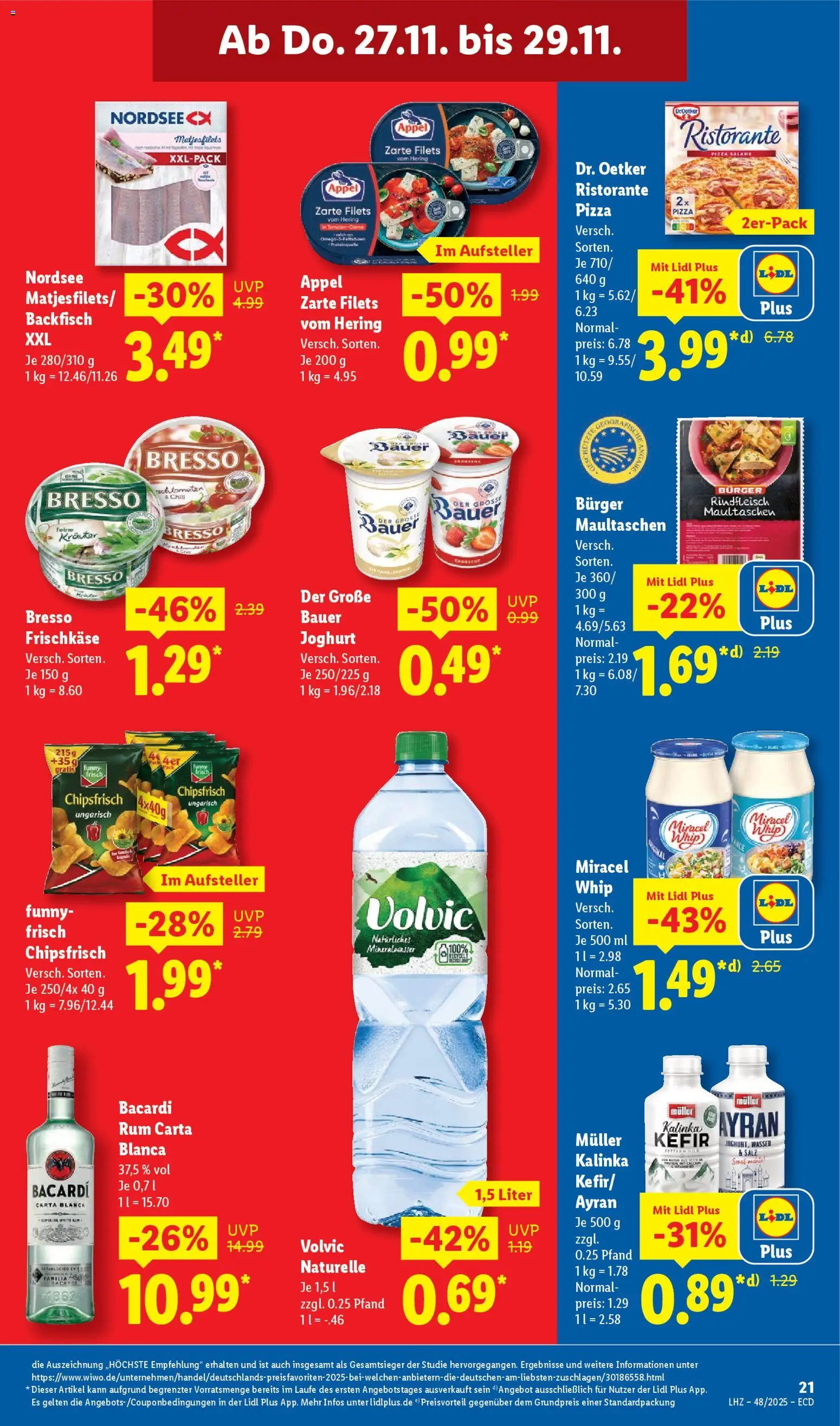 Lidl - Prospekt – gültig ab 24.11.2025 | Seite: 27 | Produkte: Kefir, Joghurt, Mineralwasser, Salz