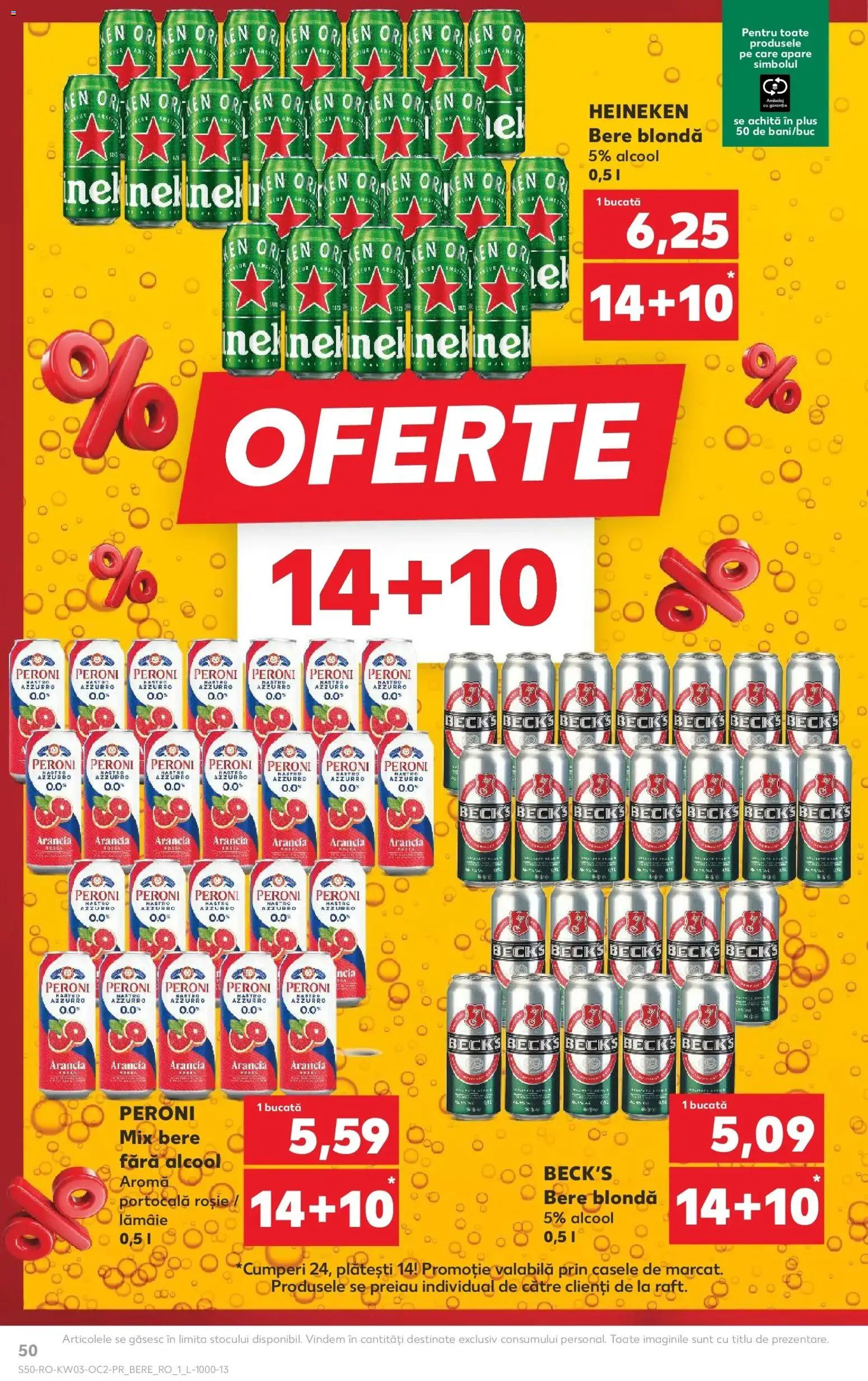 Noul catalog Kaufland – valabil de la 14.01.2026 | Pagină: 50 | Produse: Bere, Lămâie