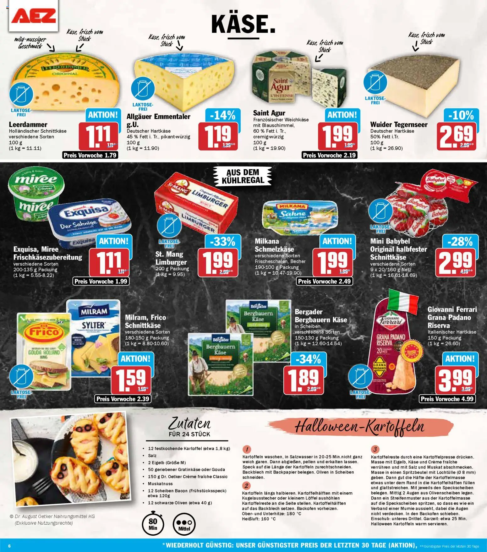 AEZ Prospekt 	 – gültig ab 27.10.2025 | Seite: 6 | Produkte: Käse, Gouda, Creme, Sahne