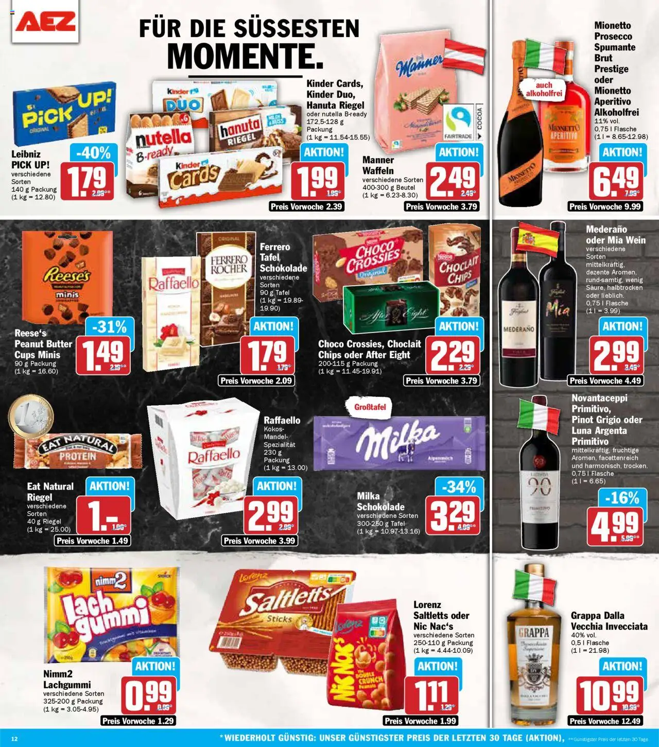 AEZ Prospekt 	 - gültig ab dem 11.08.2025 | Seite: 12 | Produkte: Butter, Schokolade, Milka, Waffeln