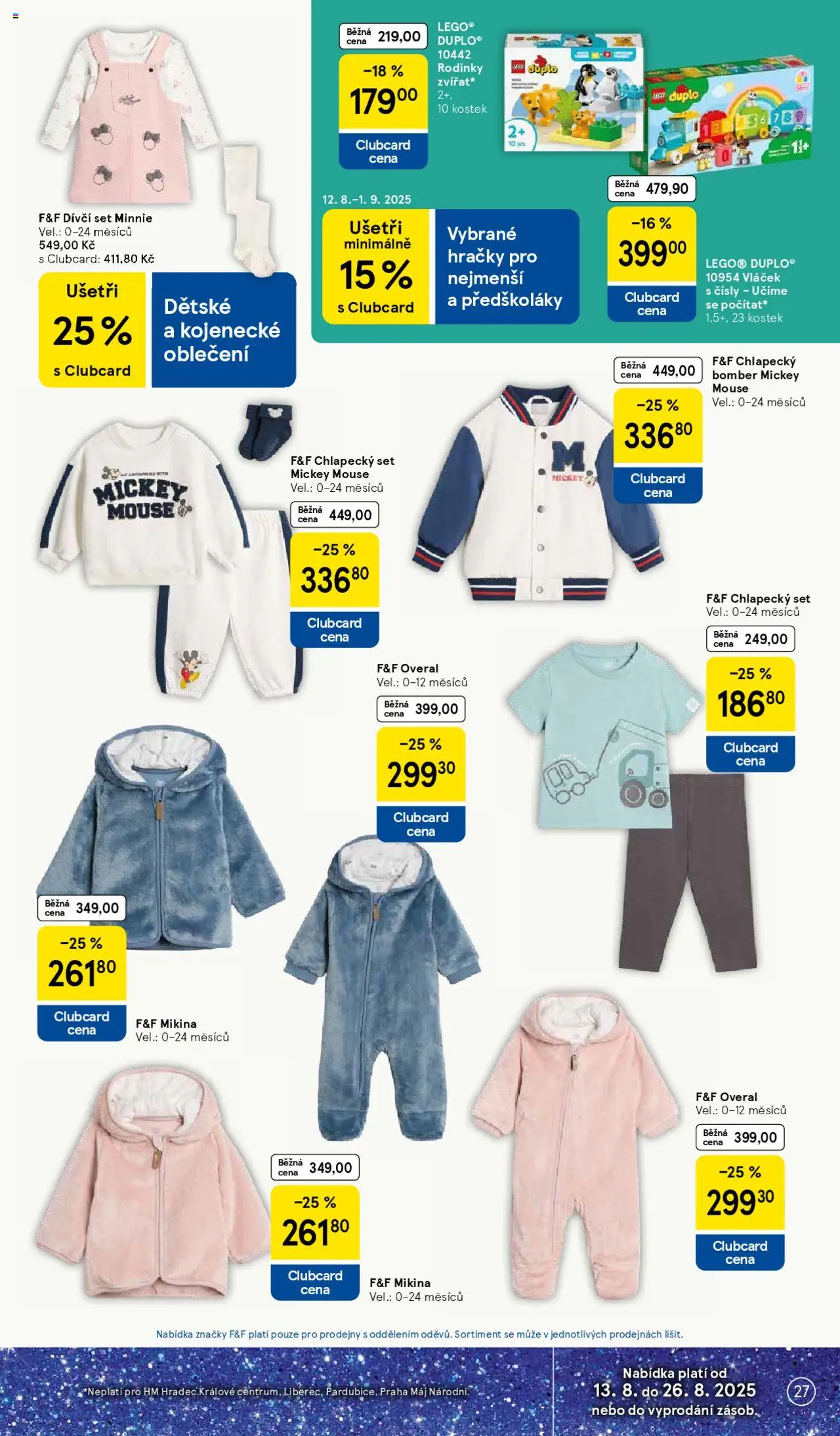 Tesco leták - Hypermarket od 13.08.2025 | Strana: 27 | Produkty: Mikina, Overal, F&F, Hračky