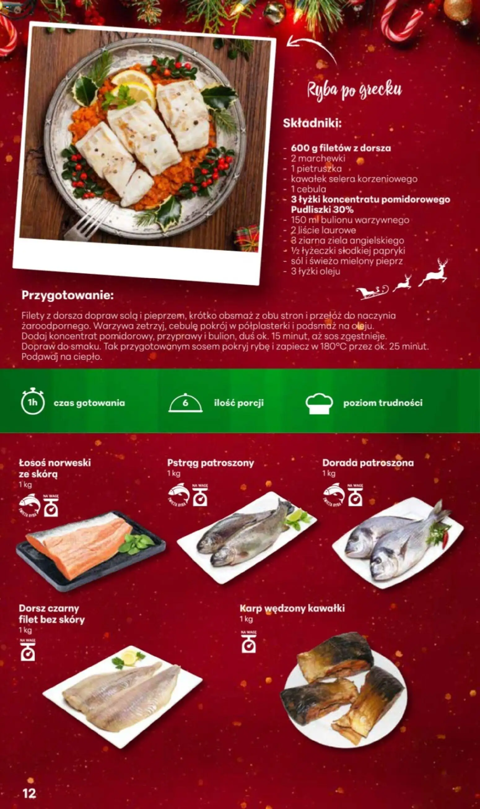 Delikatesy Centrum Gazetka - Przepisy na Bliskie Święta od 27.11.2025 | Strona: 12 | Produkty: Pstrąg, Dorsz, Warzywa, Pieprz