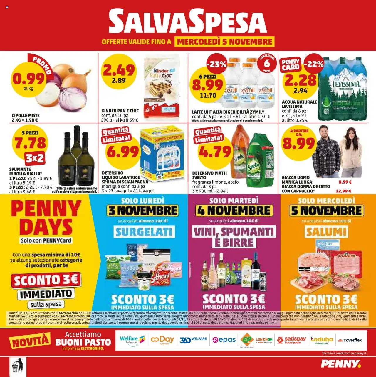 Volantino PENNY del 23.10.2025 | Pagina: 20 | Prodotti: Cipolle, Acqua, Latte, Lavatrice