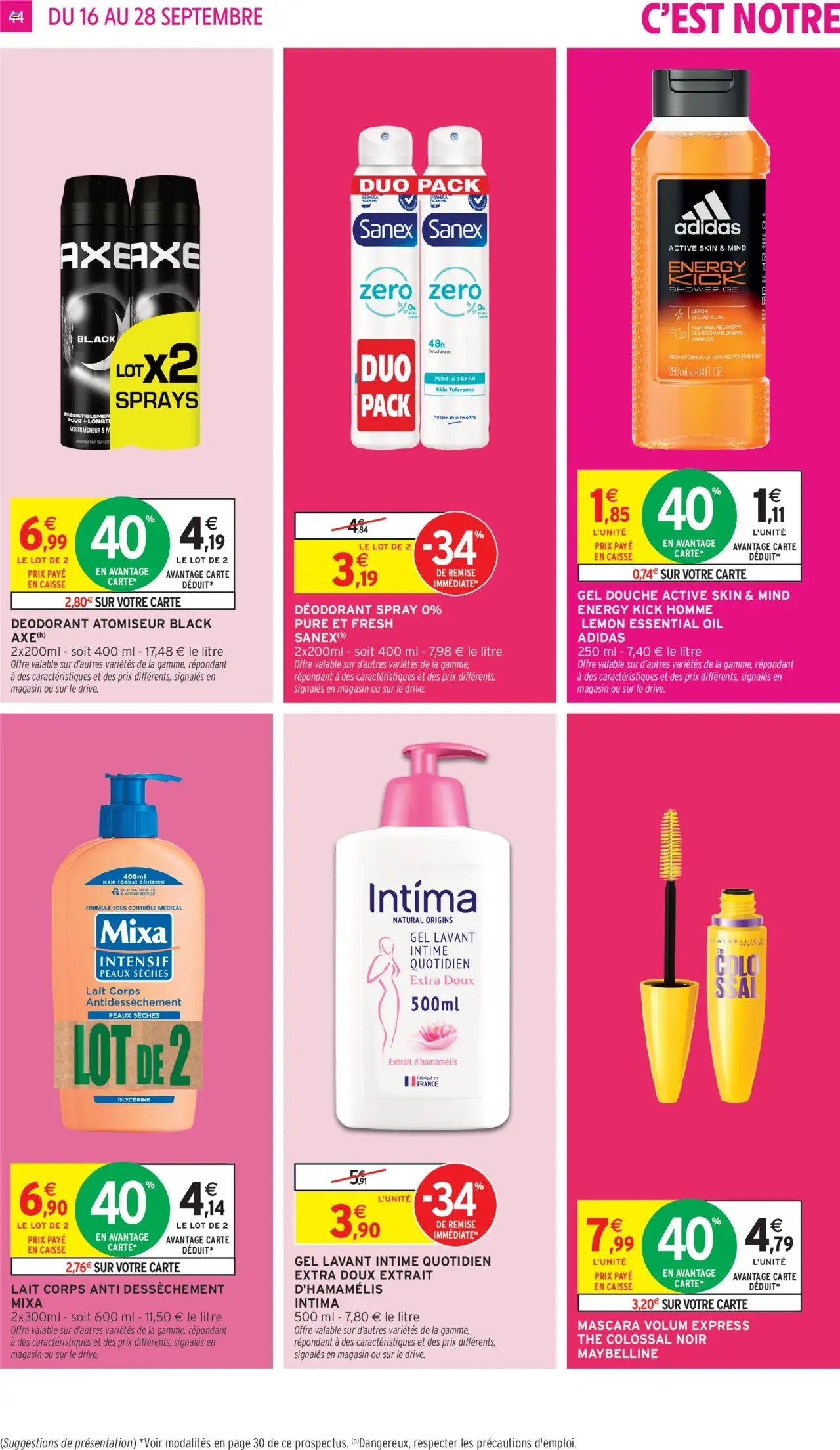  | Page: 44 | Produits: Mascara, Déodorant, Lait, Thé