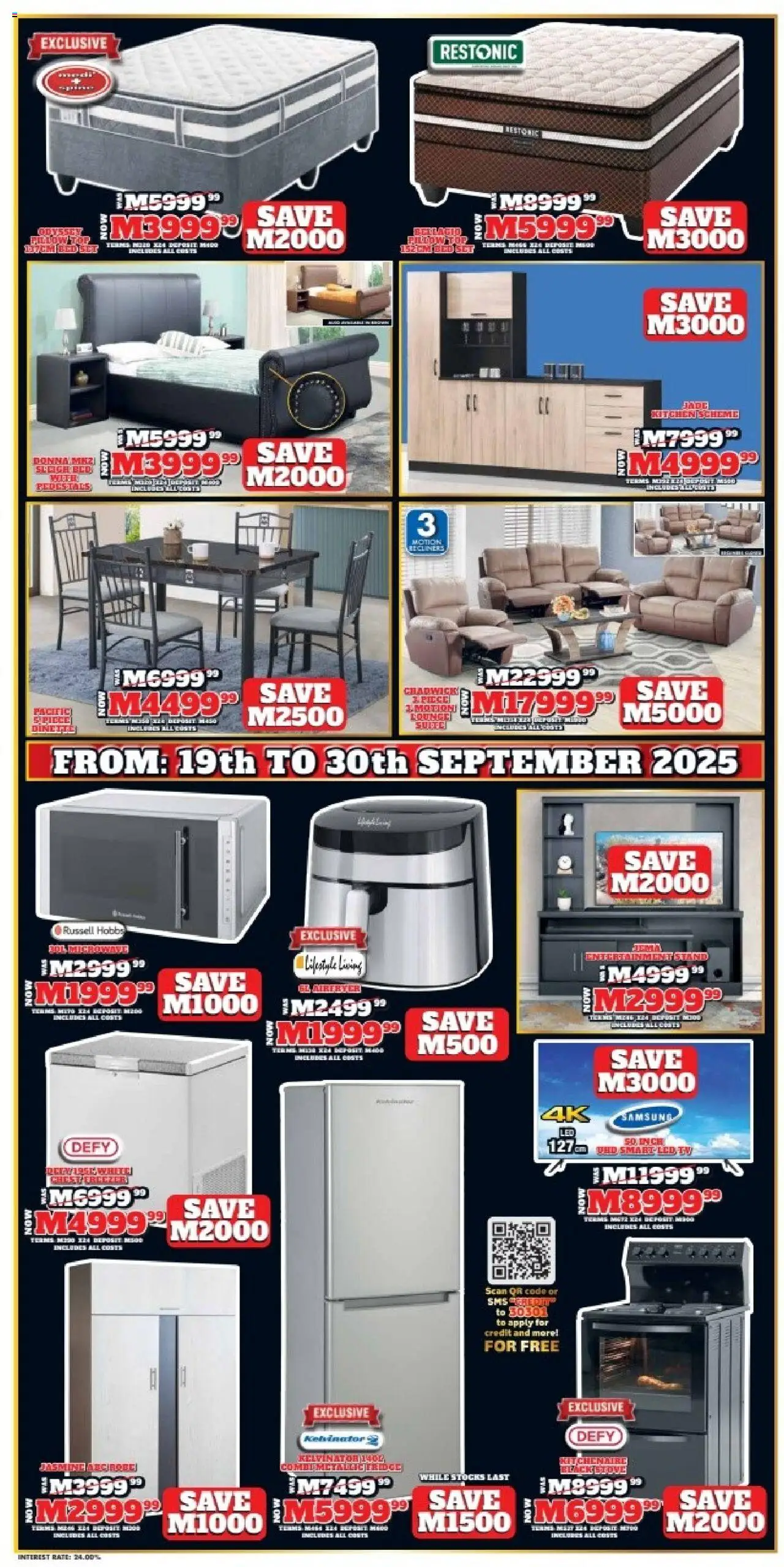 New Lewis Stores catalogue – valid from 19.09.2025 | Page: 2 | Products: Stove, Bed, Pillow, Microwave