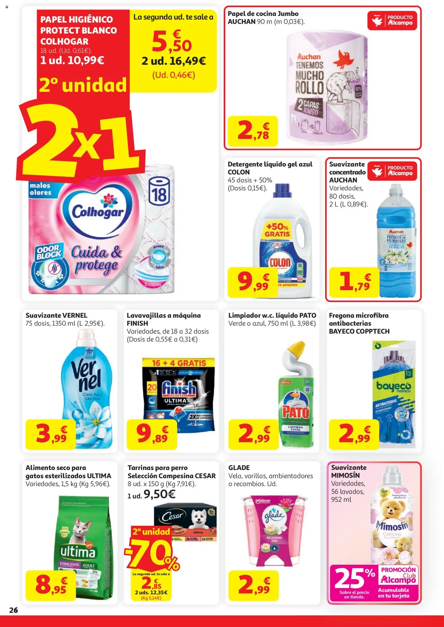Alcampo  HG General Cat │ válido desde el 07.04.2026 | Página: 26 | Productos: Detergente, Detergente líquido, Suavizante, Lavavajillas
