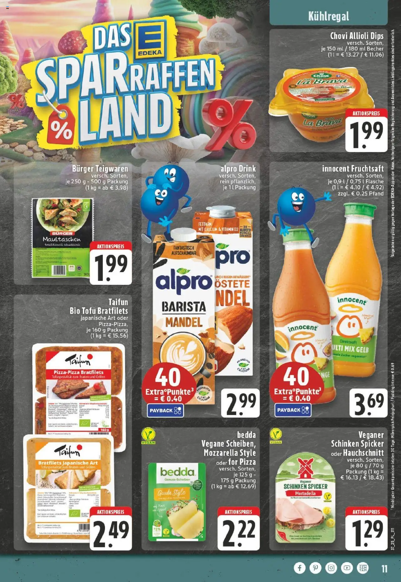 Edeka prospekt Xanten	 – gültig ab 07.09.2025 | Seite: 11 | Produkte: Mozzarella, Gouda, Maultaschen, Fruchtsaft