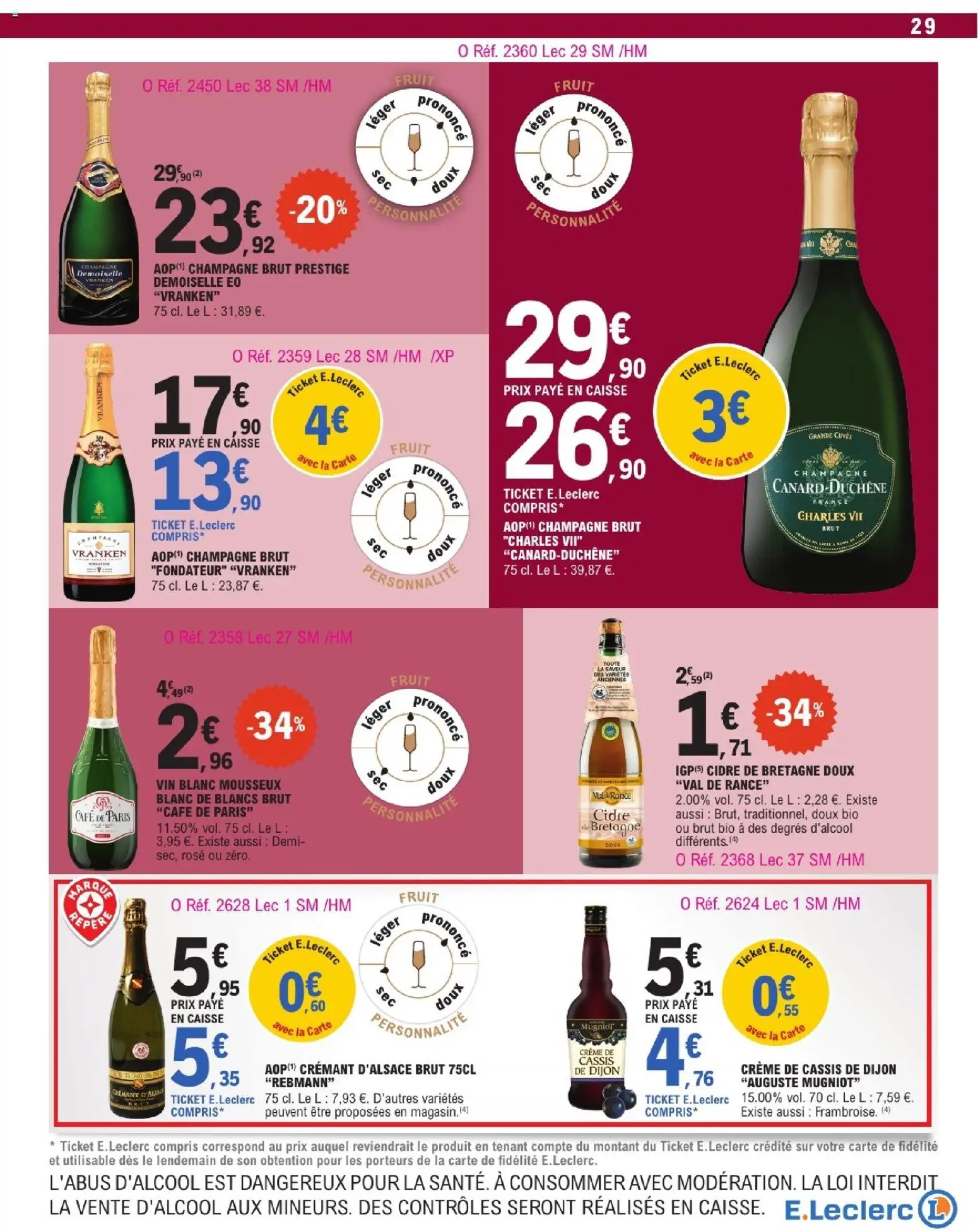 {H1} | Page: 29 | Produits: Liqueur, Champagne, Crémant d'alsace, Crème