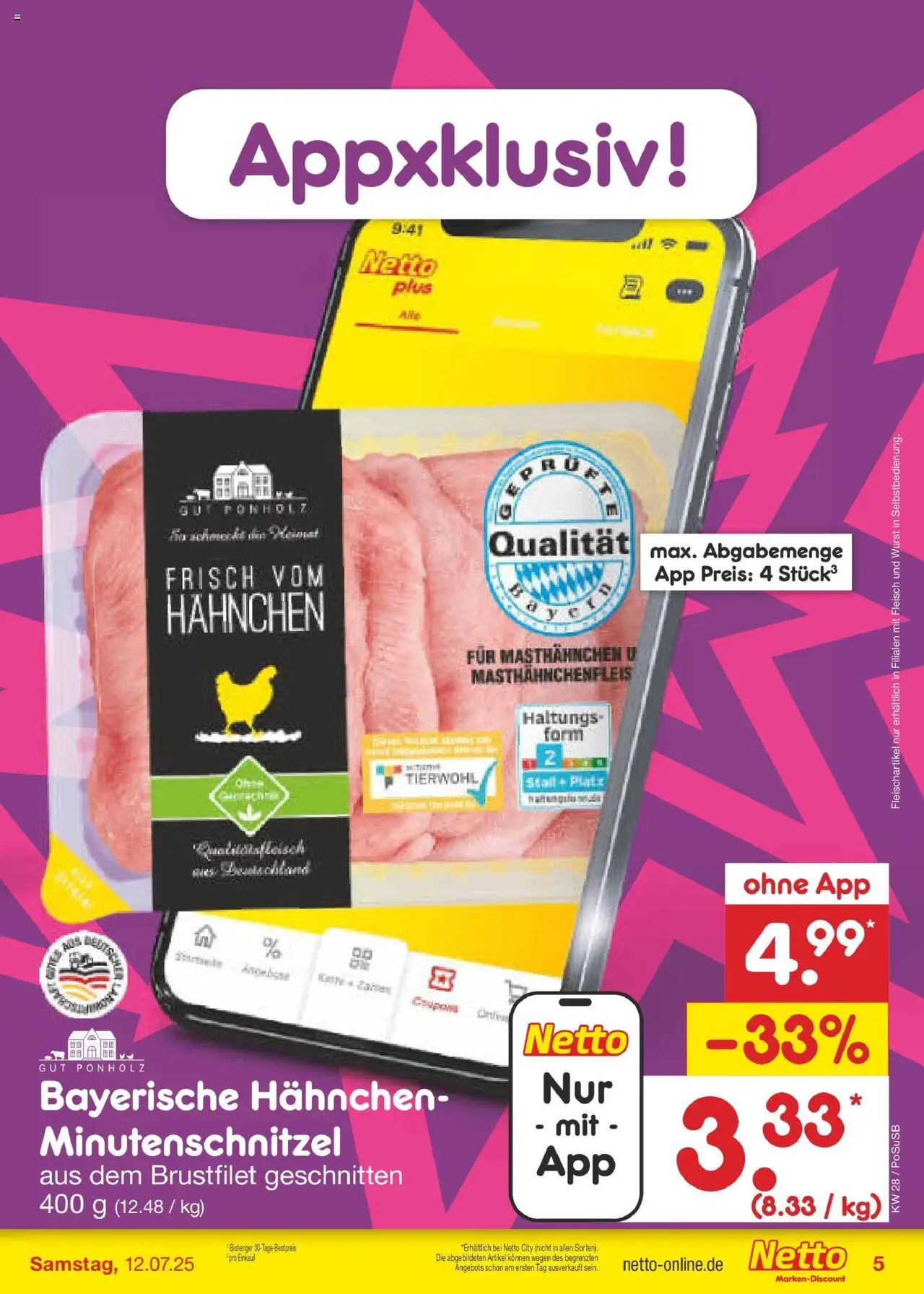 Netto Marken-Discount prospekt Regensburg	 - gültig ab dem 06.07.2025 | Seite: 5 | Produkte: Hahnchen, Wurst, Fleisch