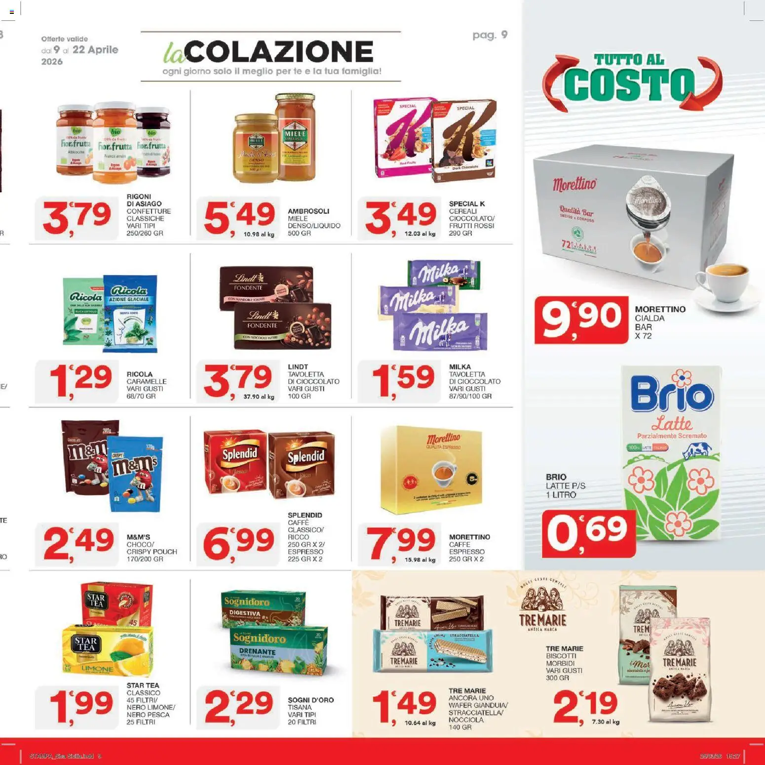 Volantino SISA del 09.04.2026 | Pagina: 9 | Prodotti: Cereali, Biscotti, Menta, Miele