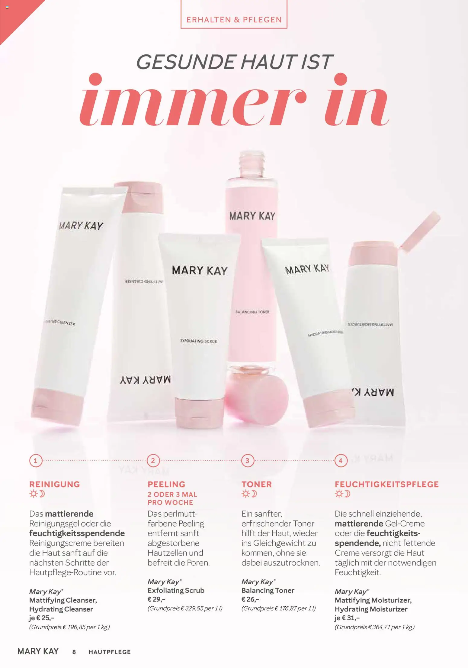 Mary Kay Katalog – gültig ab 15.01.2026 | Seite: 8 | Produkte: Toner, Creme, Peeling