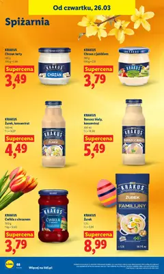Pogląd oferty "Lidl gazetka" - ważna od 26.03.2026 | Strona: 68 | Produkty: Barszcz, Zurek, Chrzan, Zupa