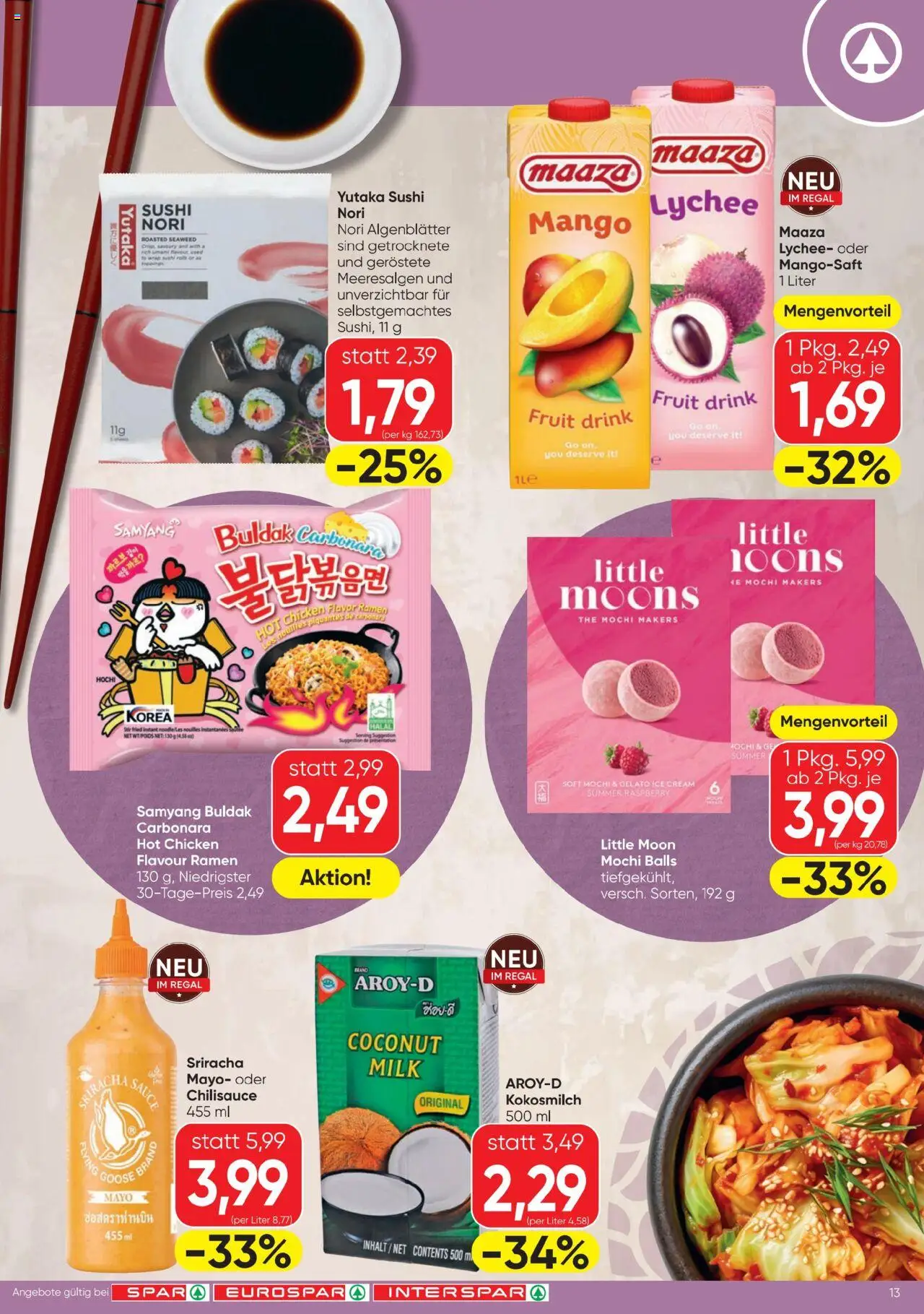 Spar Flugblatt gültig ab 09.10.2025 | Seite: 13 | Produkte: Mango, Regal