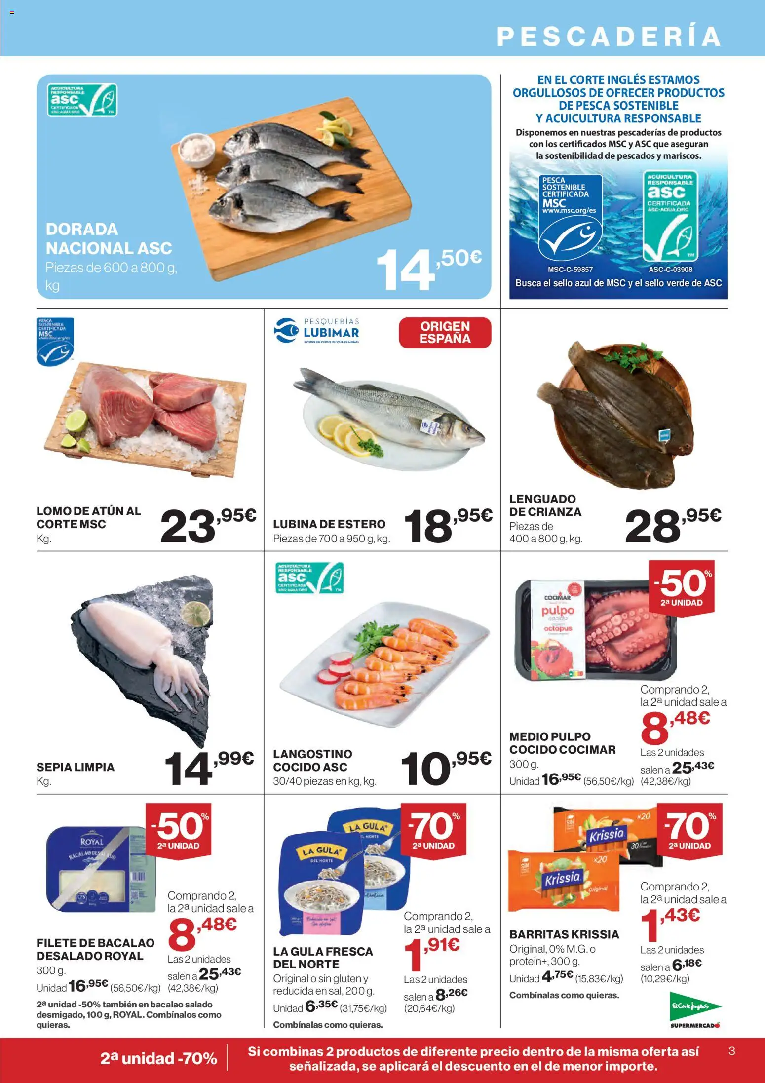 El Corte Inglés ofertas │ válido desde el 12.02.2026 | Página: 3 | Productos: Filete, Langostino