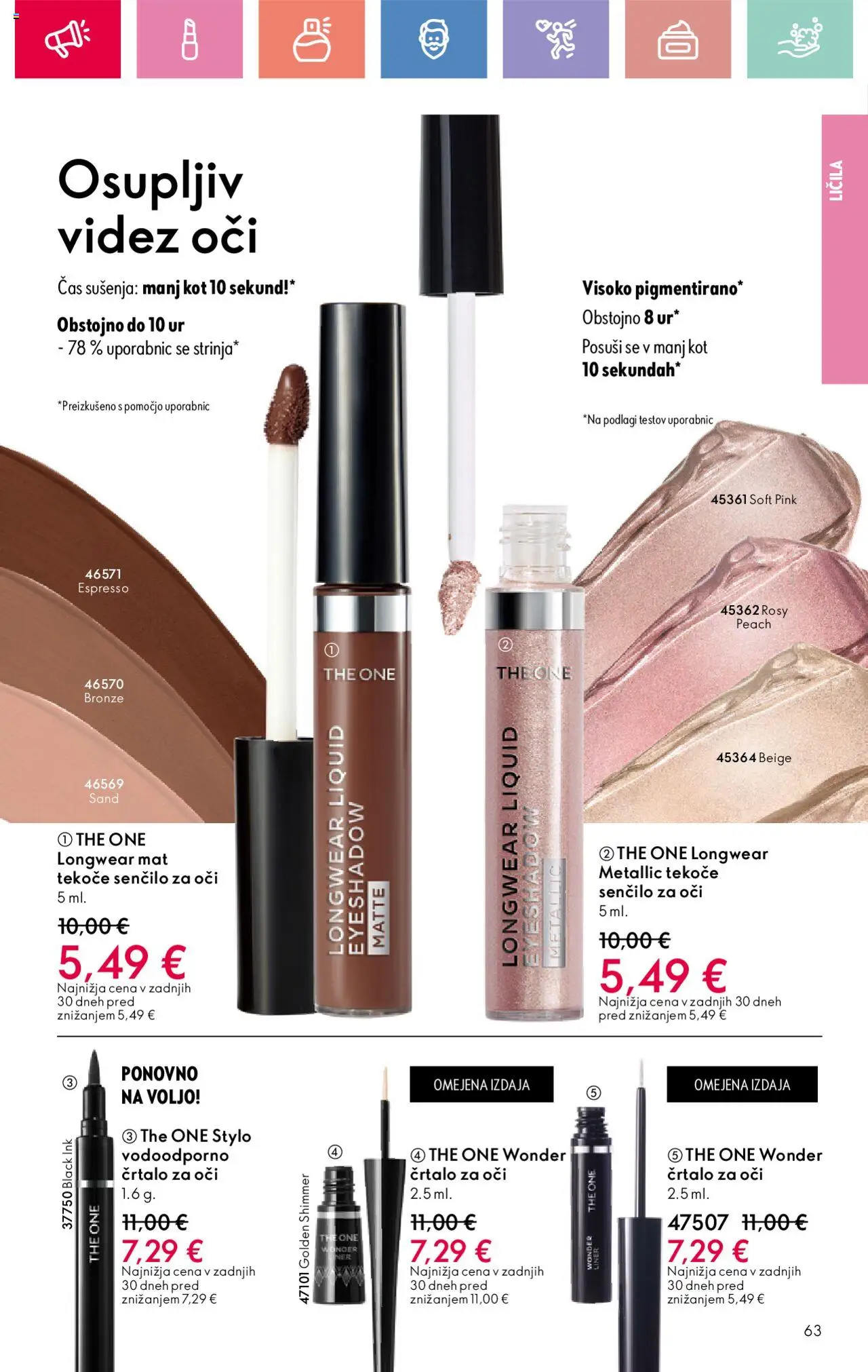 Oriflame katalog 12 │ velja od 24.08.2025 | Stran: 63 | Izdelki: Licila, Sencilo za oci, Crtalo za oci, Senčilo