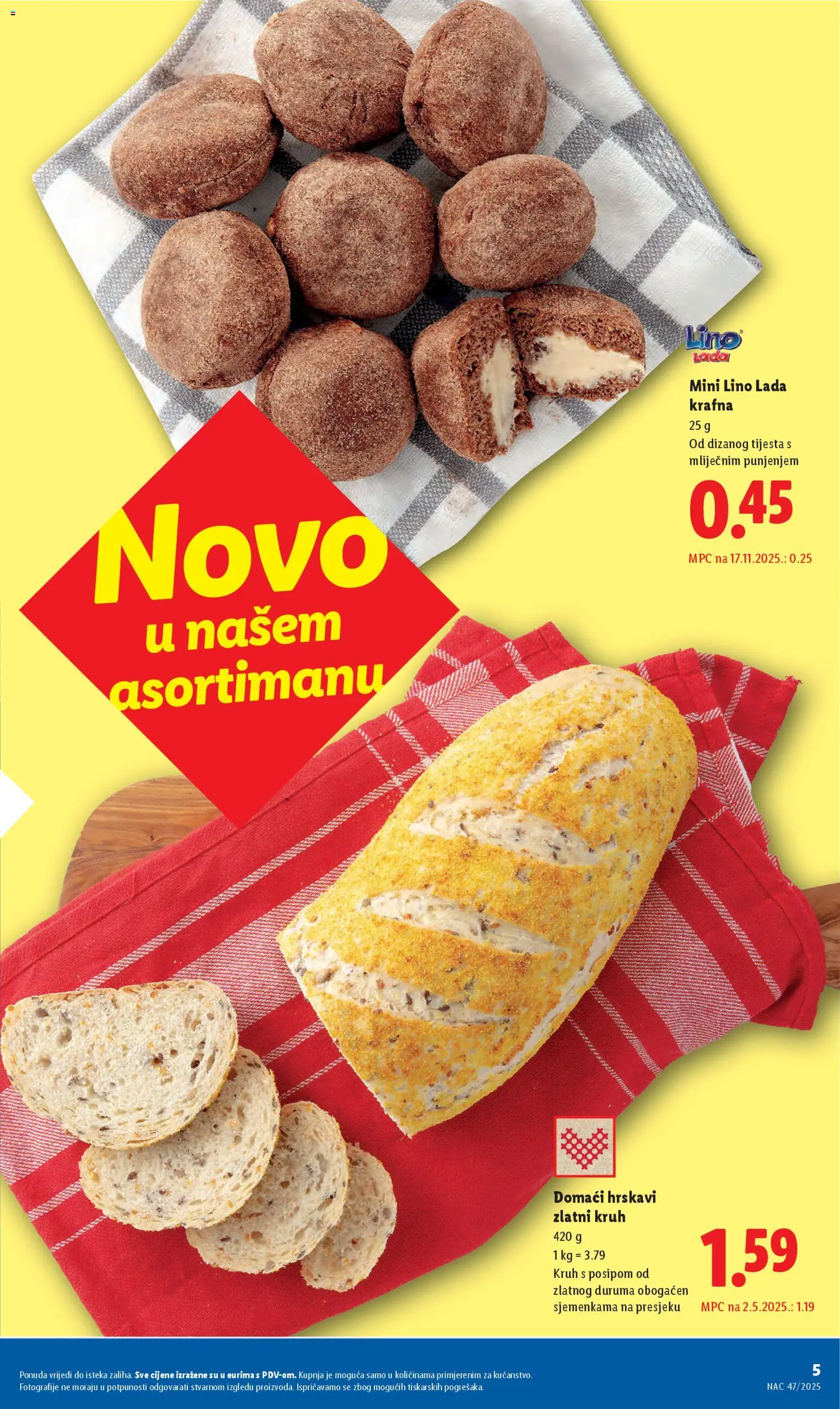 Lidl katalog | vrijedi od 17.11.2025 | Stranica: 5 | Proizvodi: Lino Lada, Kruh