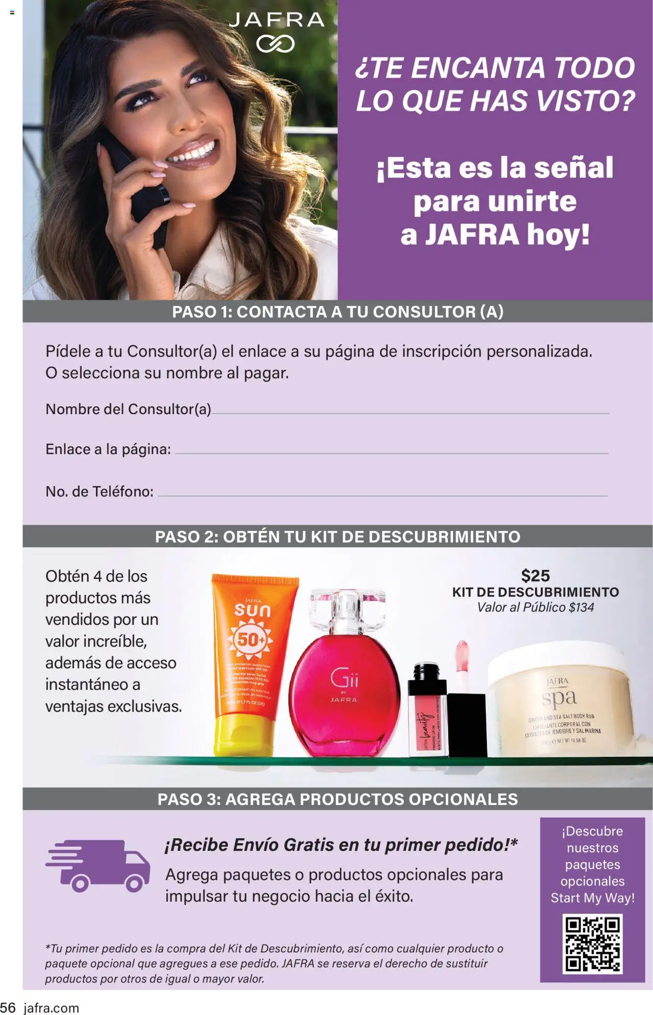 JAFRA folleto │ válido desde el 01.09.2025 | Página: 56 | Productos: Protector solar, Teléfono, Γαύρος, Exfoliante corporal