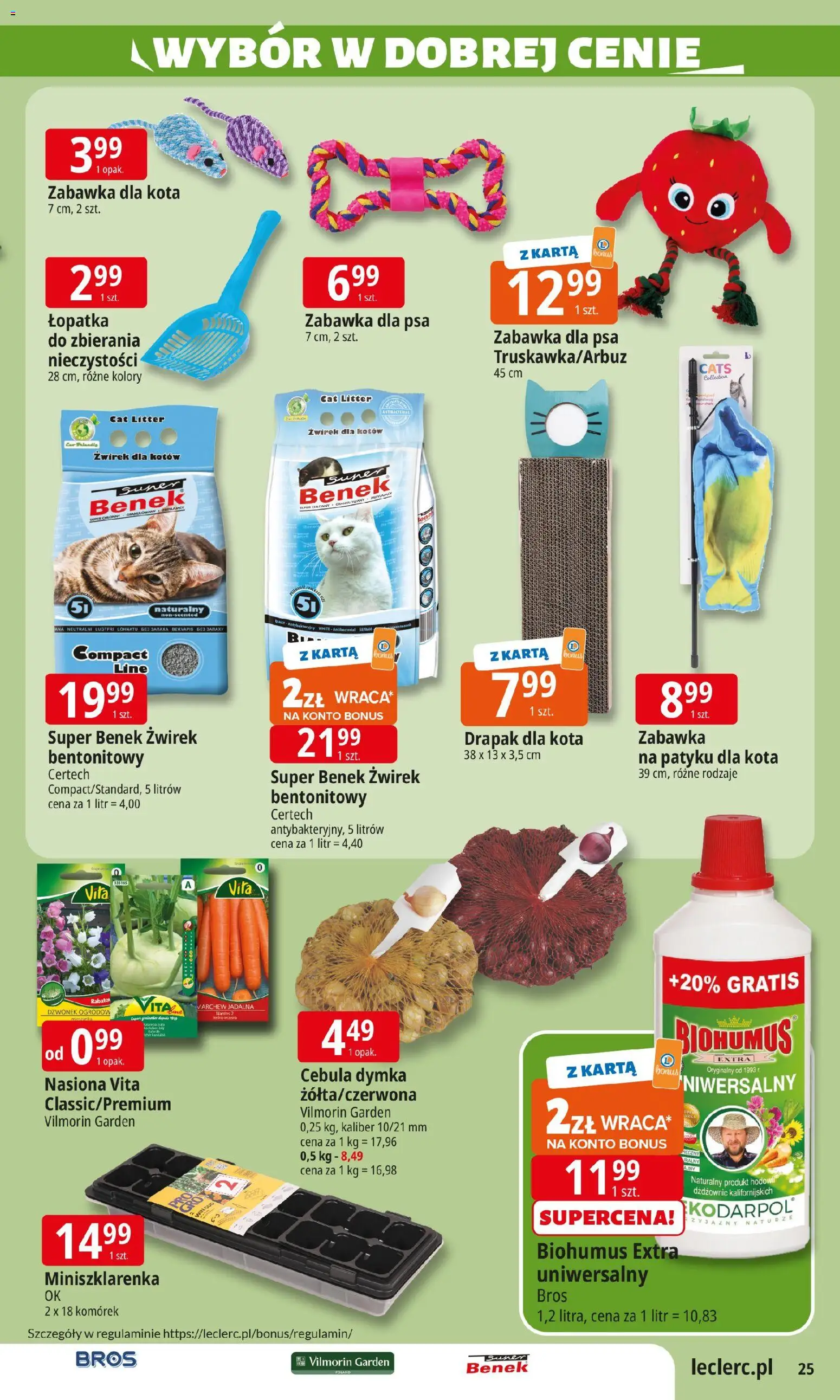 E.Leclerc Gazetka - Tychy od 13.01.2026 | Strona: 25 | Produkty: Karta, Nasiona, Zabawka dla psa, Drapak dla kota