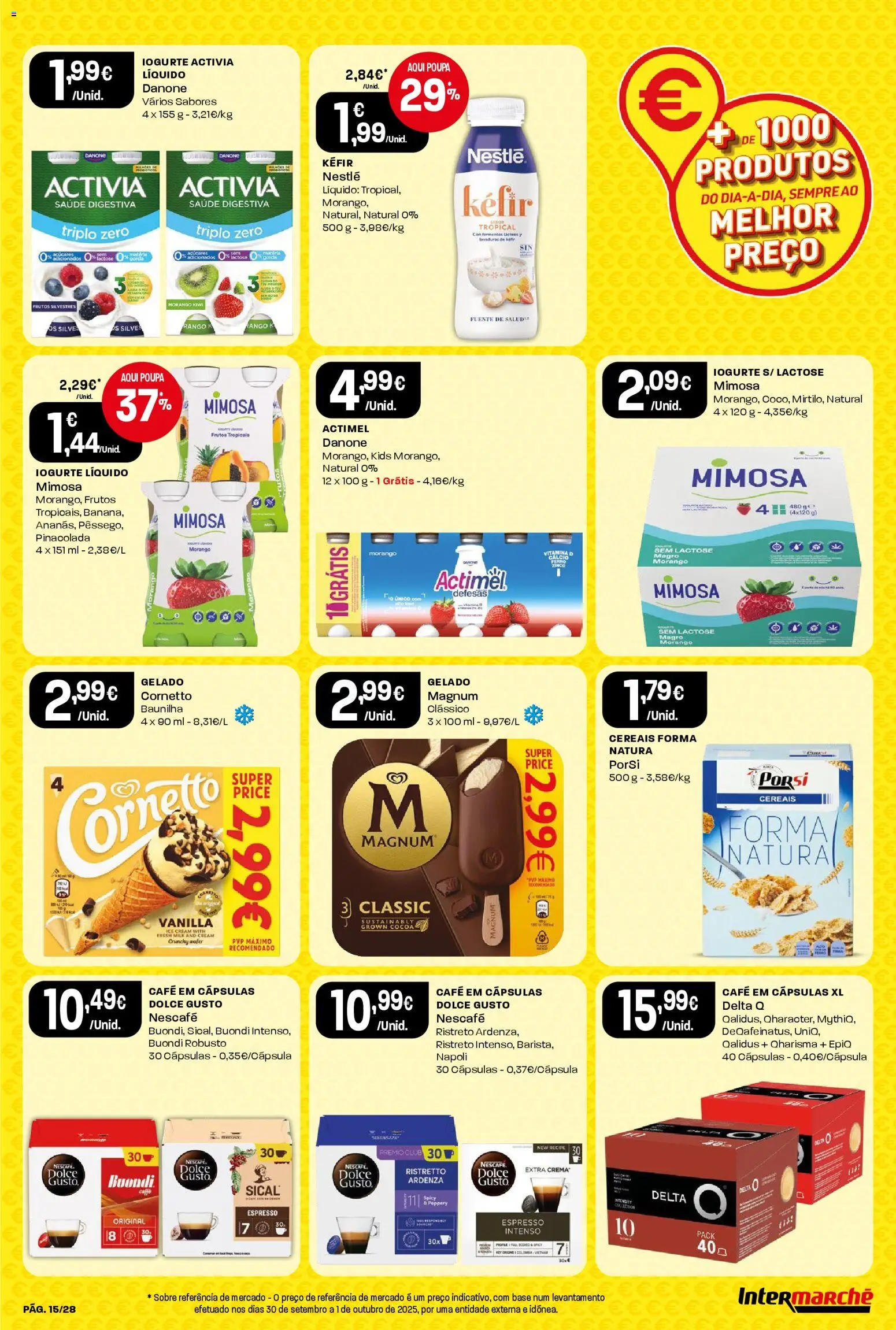 Intermarché Folheto Contact │ válido de 06.11.2025 | Página: 15 | Produtos: Base, Gelado, Café, Cereais